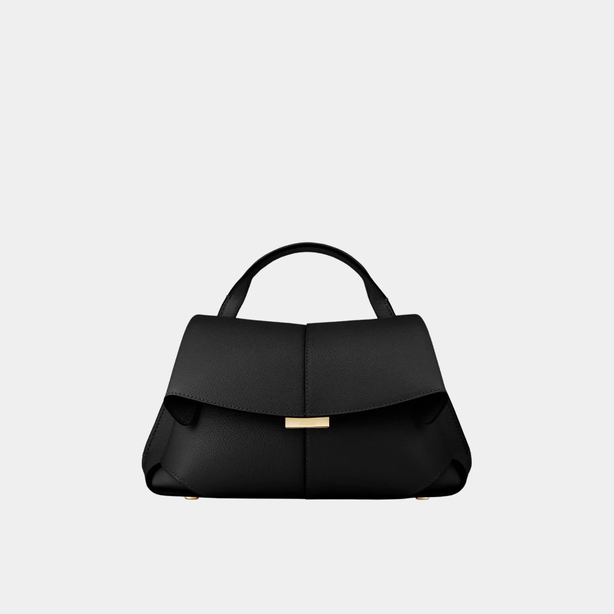 Polene Mokki Mini Handbag, Textured Black