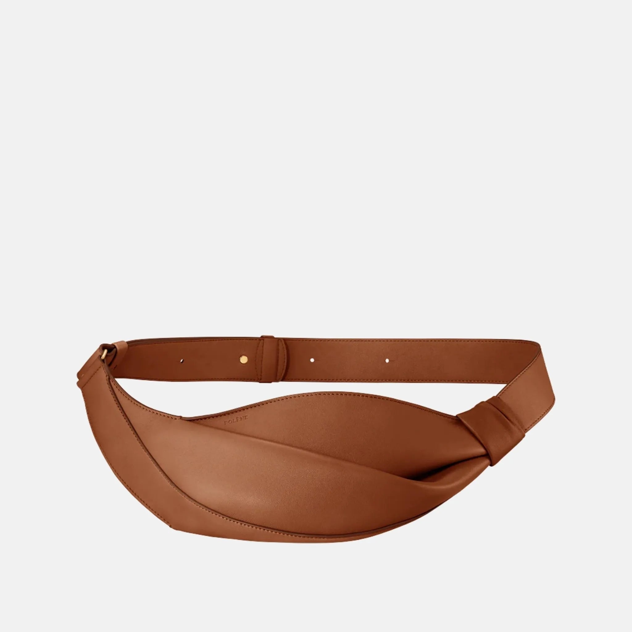 Polene Neyu Smooth Edition Nappa Leather Bag, Cognac