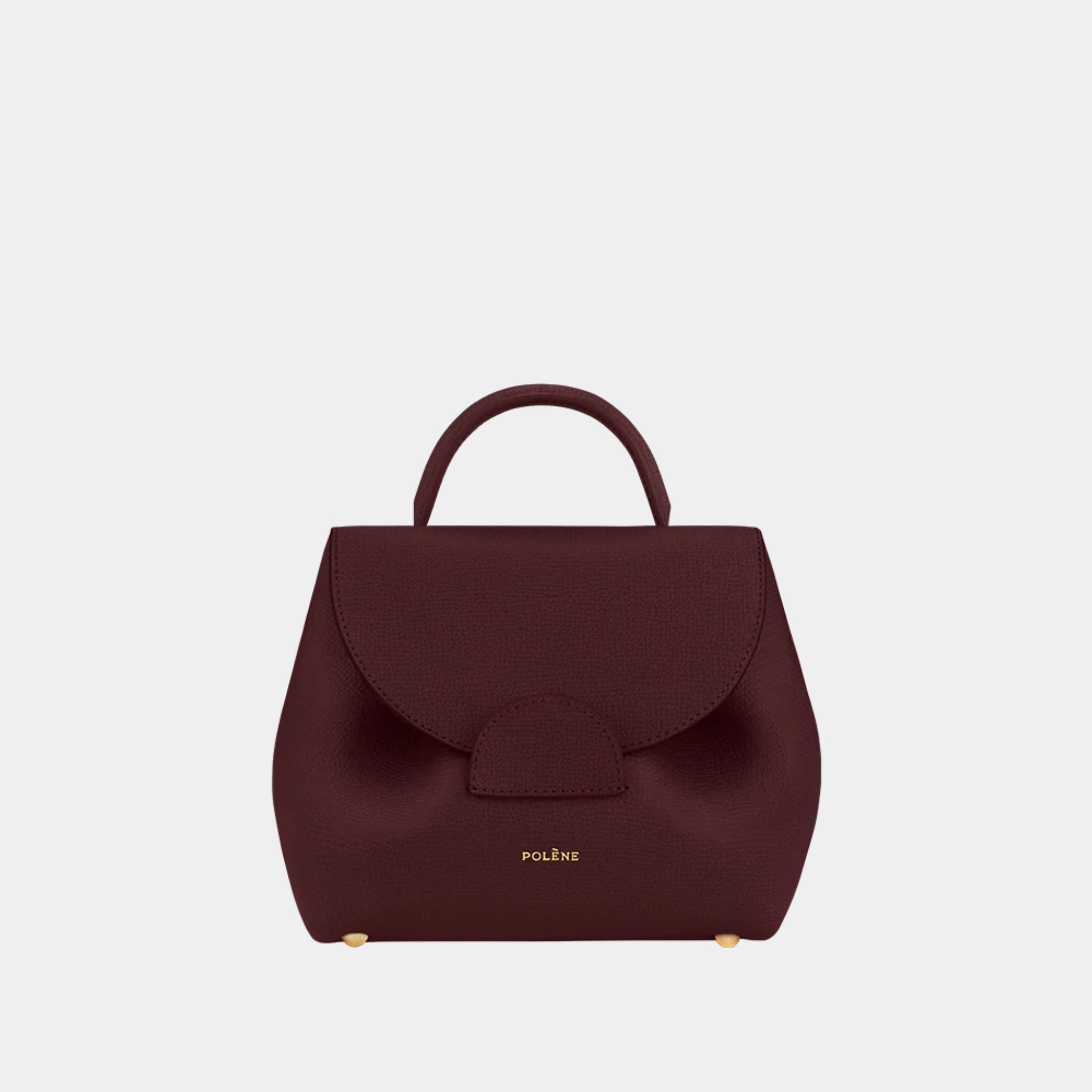 Polene Numero Un Nano Edition Handbag, Textured Burgundy