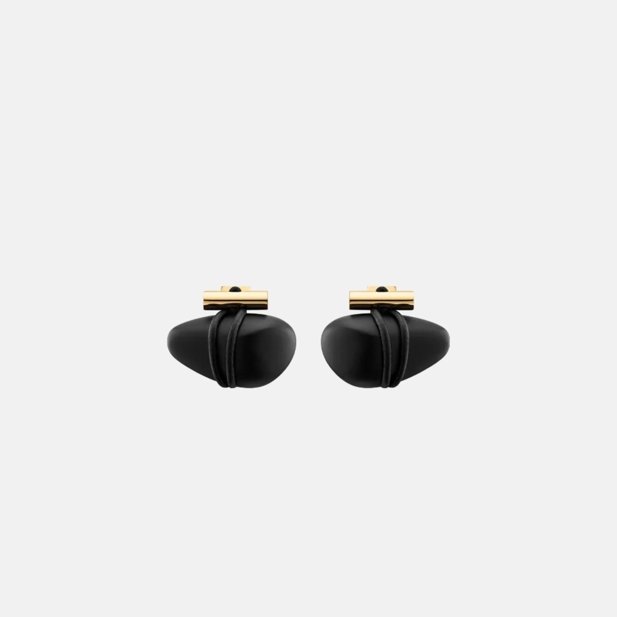 Polene Tere Stud Earrings Black Marble Edition, Front