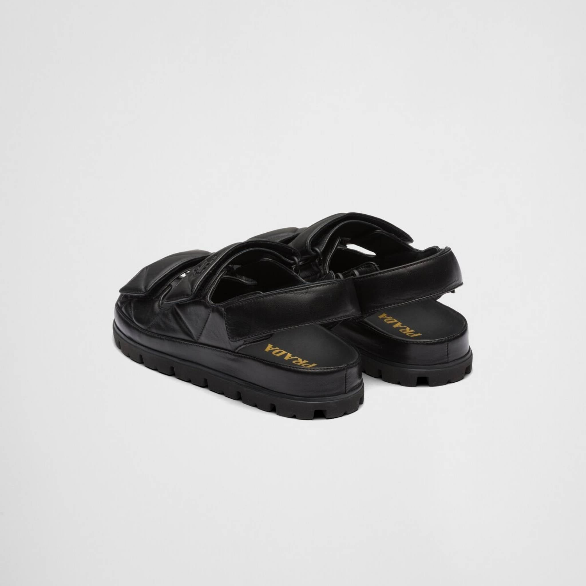 Prada Padded Nappa Leather Sandals, Back