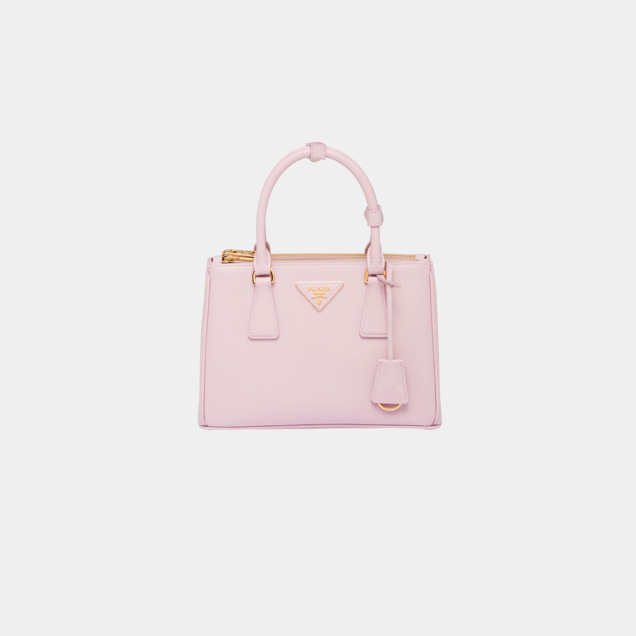 Prada Small Galleria Saffiano Leather Bag, Alabaster Pink, Front