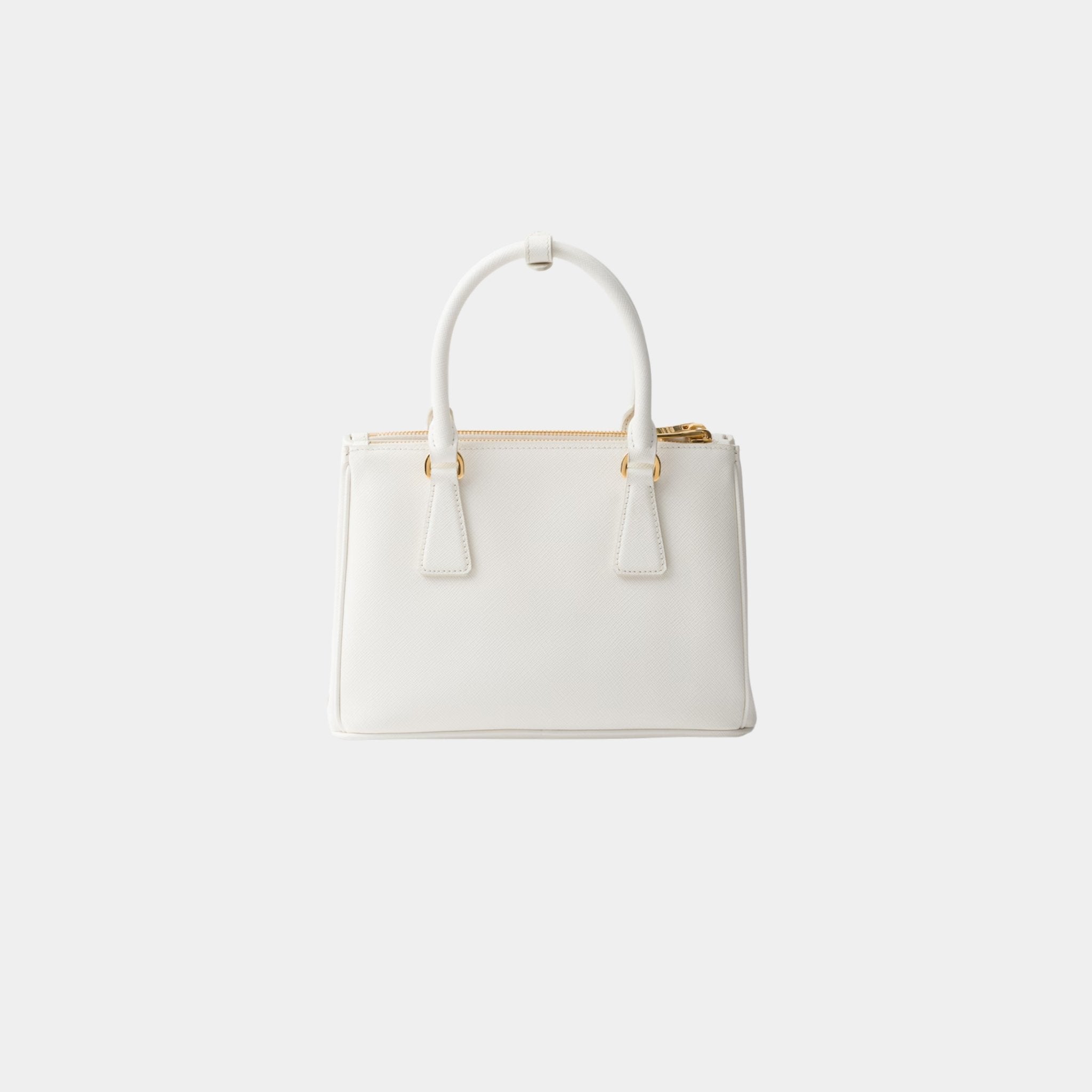 Prada Small Galleria Saffiano Leather Bag, White, Back
