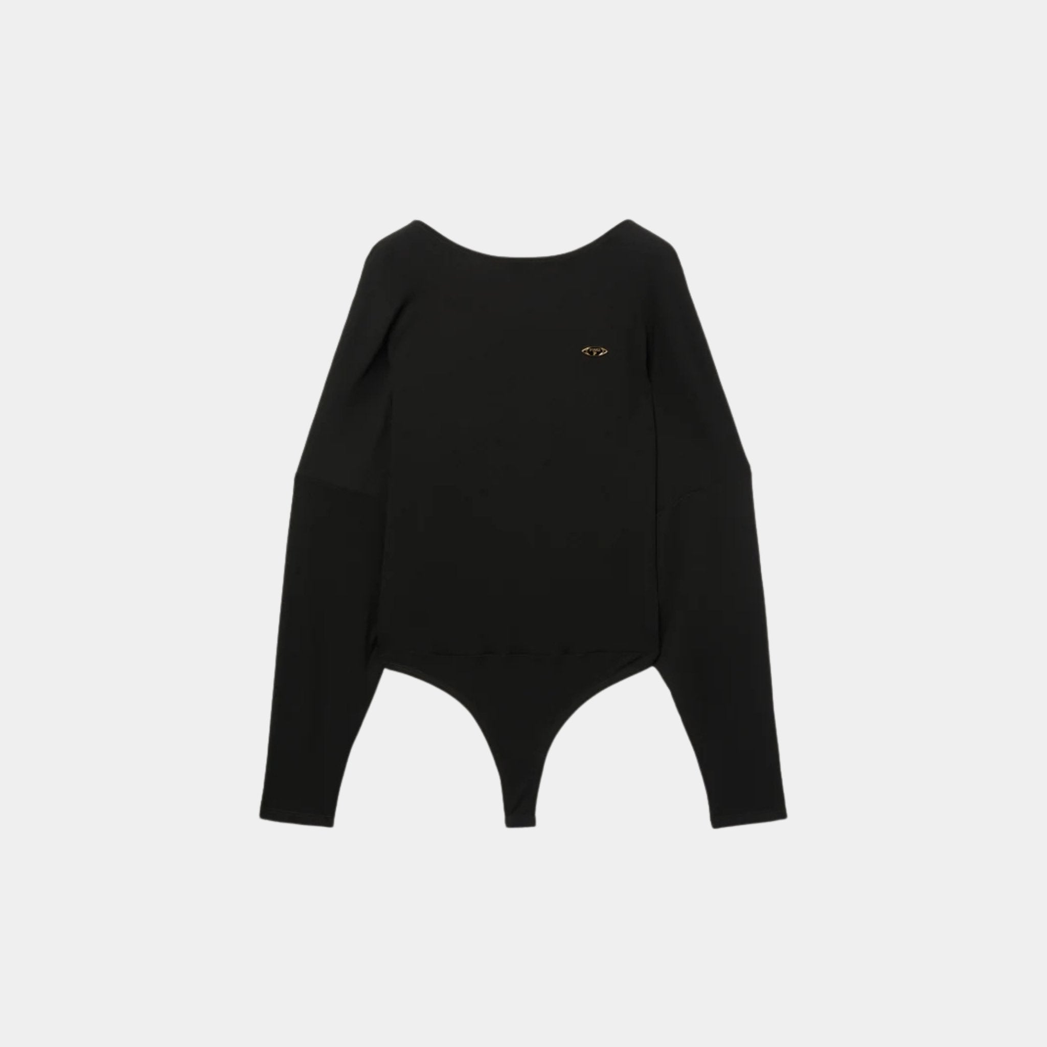 Pucci Cape Sleeve Viscose Bodysuit, Black, Front