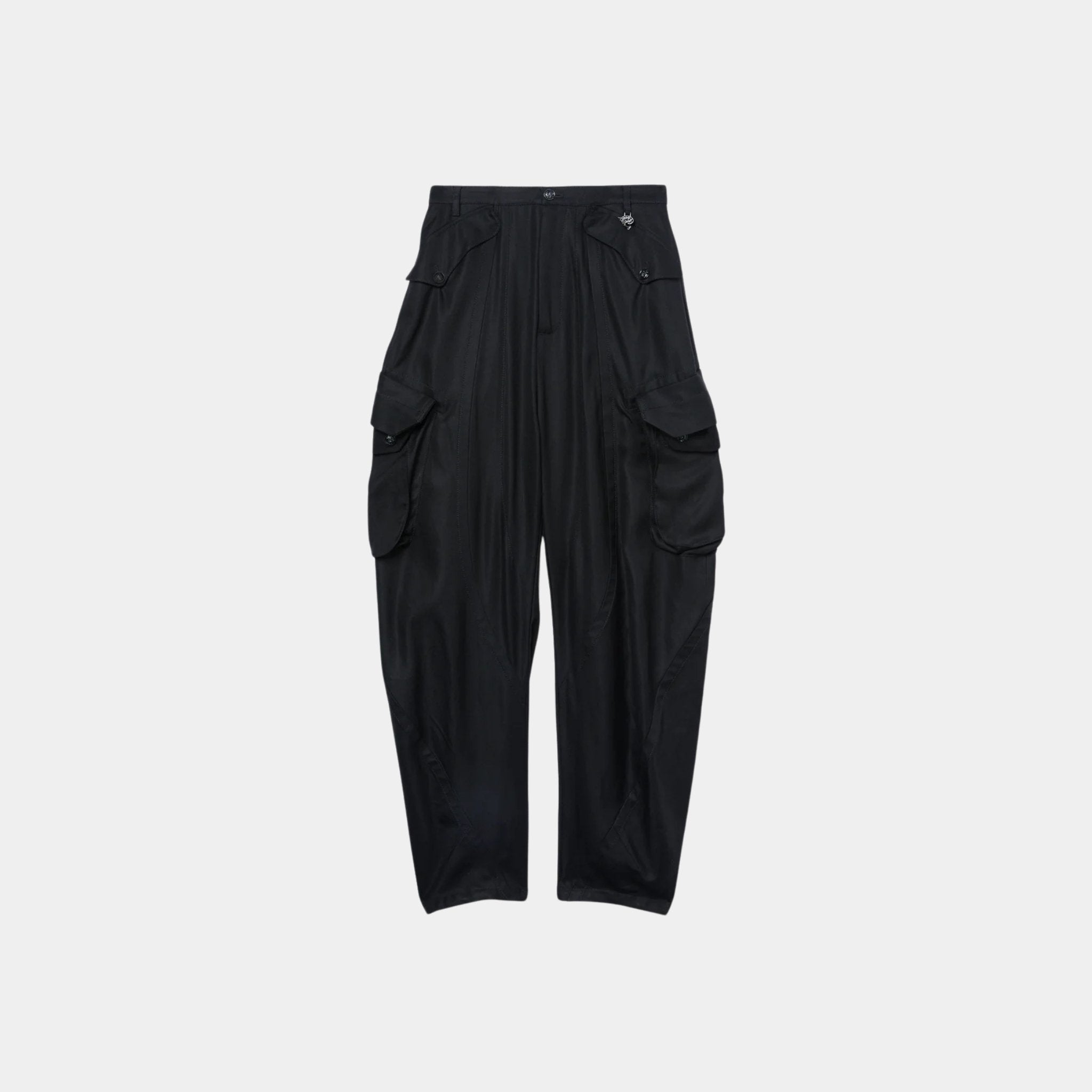 Pucci Cargo Cotton Balloon Fit Pants, Black, Front