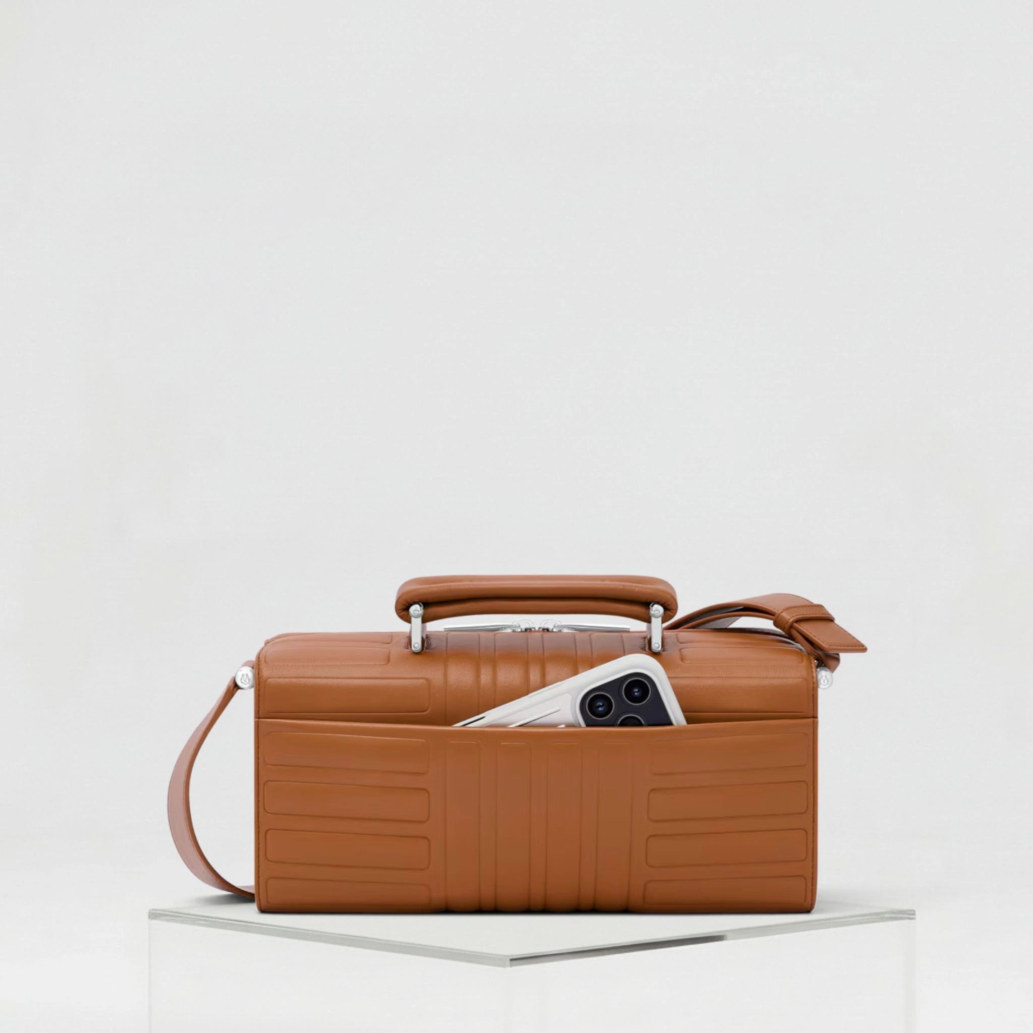 Rimowa Groove Leather Cross Body Bag Large, Cognac Brown