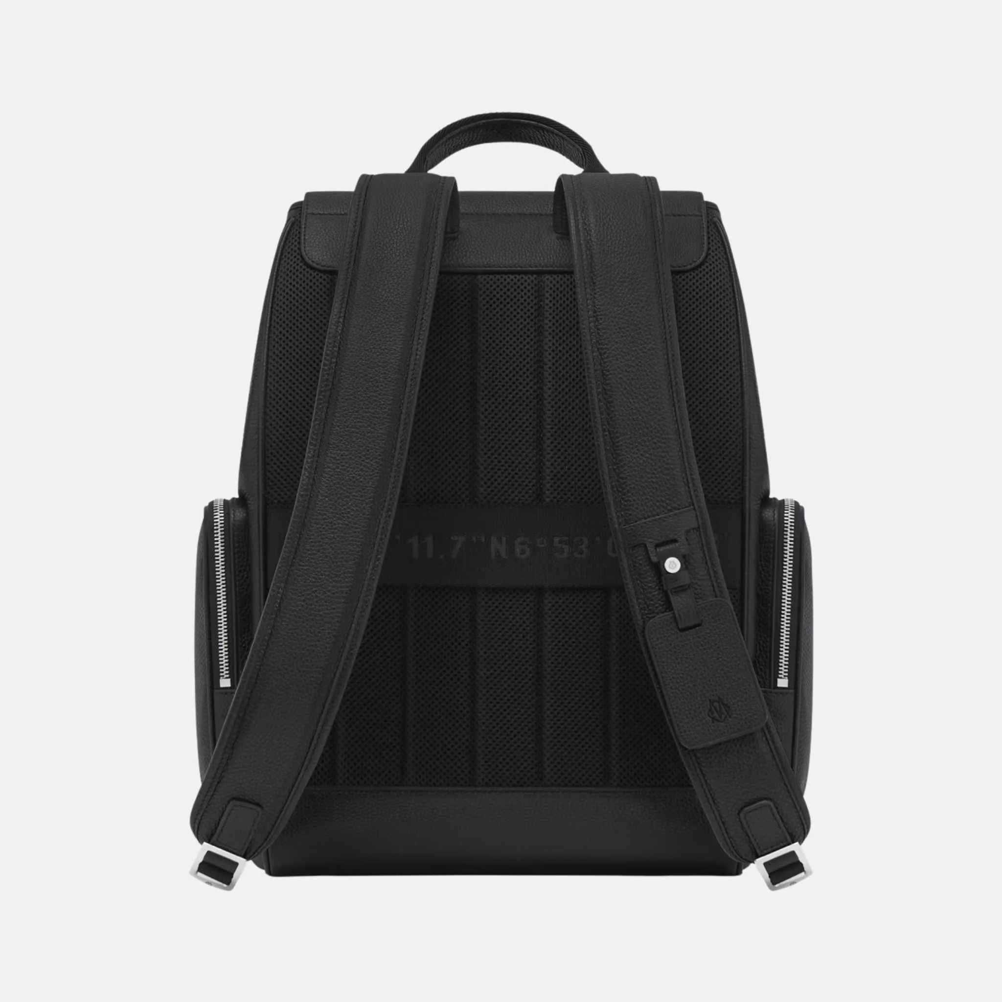 Rimowa Never Still Leather Flap Backpack Large, Black, Back