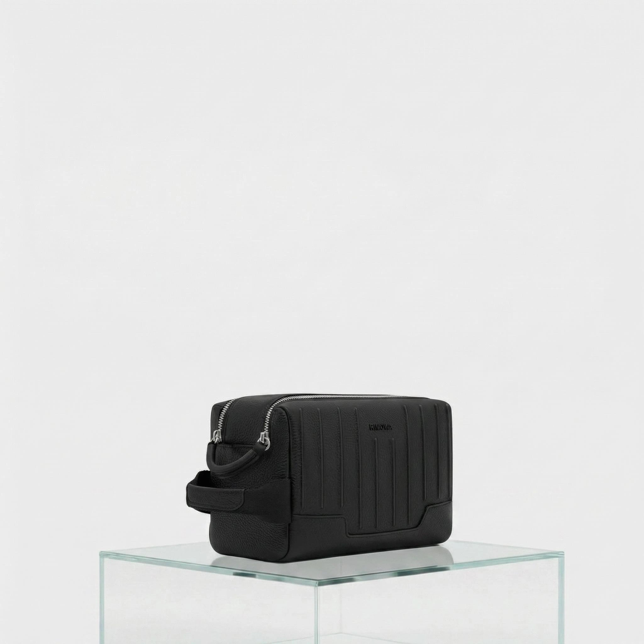 Rimowa Never Still Leather Toiletry Bag, Black, Side