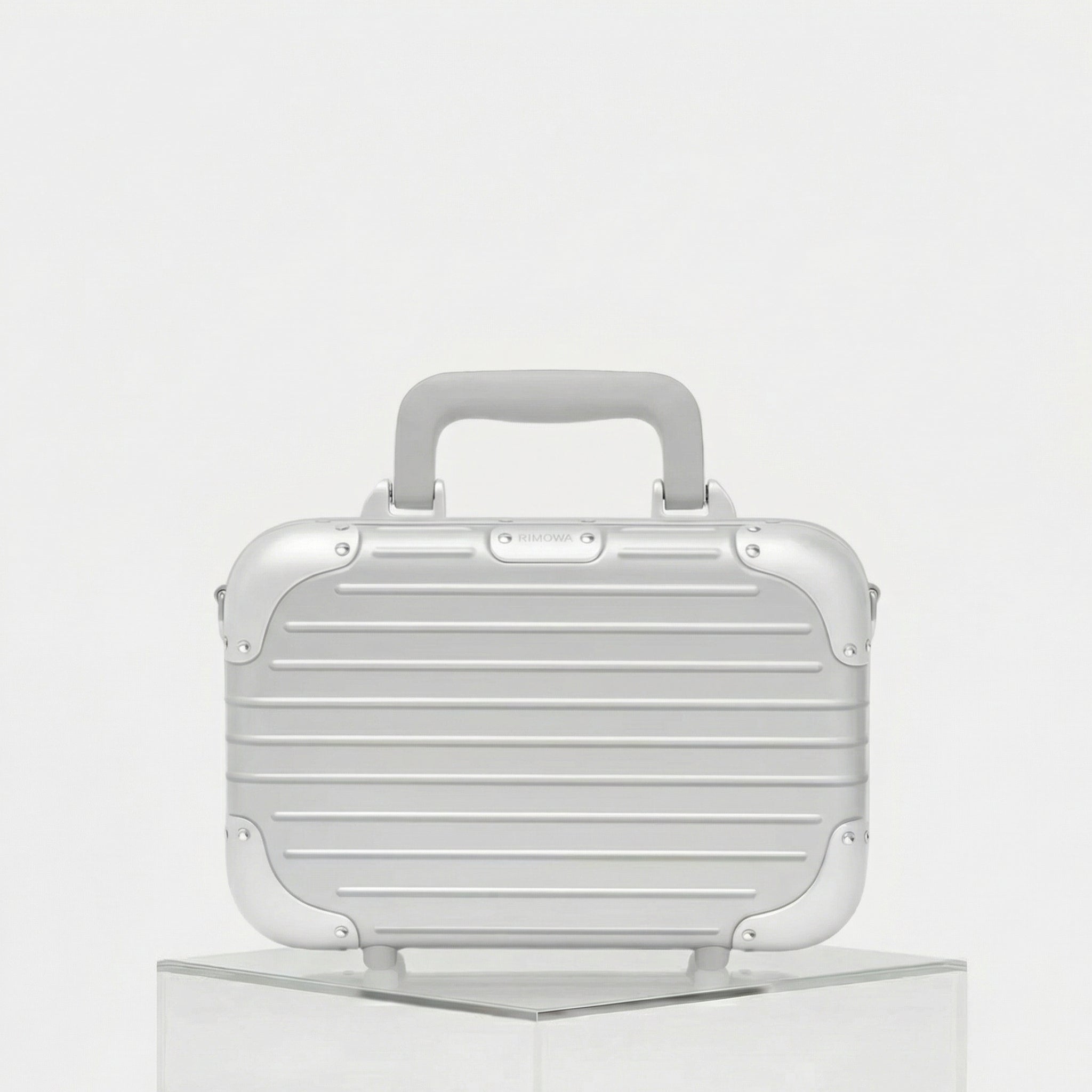 Rimowa Original Aluminium Cross Body Bag, Silver, Front