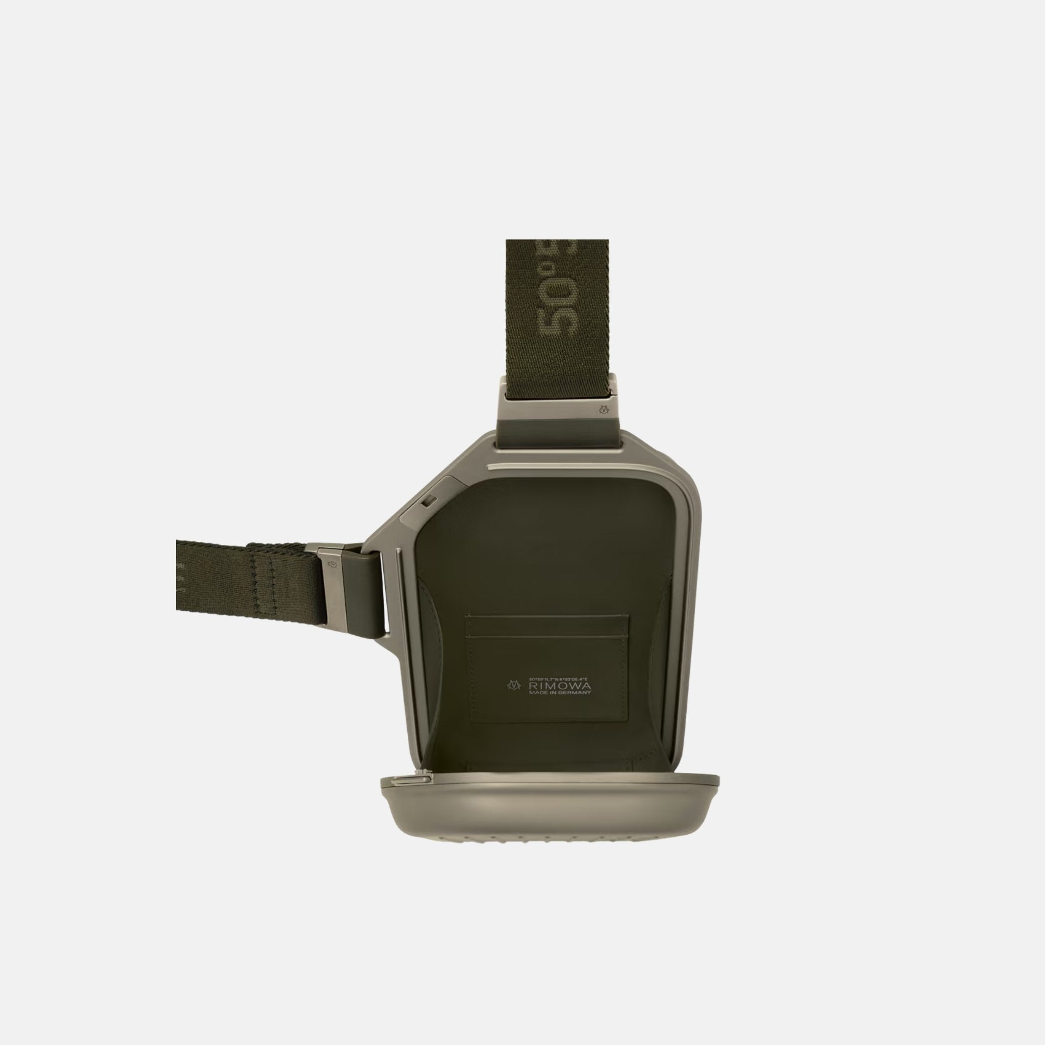 Rimowa Personal Aluminium Sling Clutch, Titanium, Inside