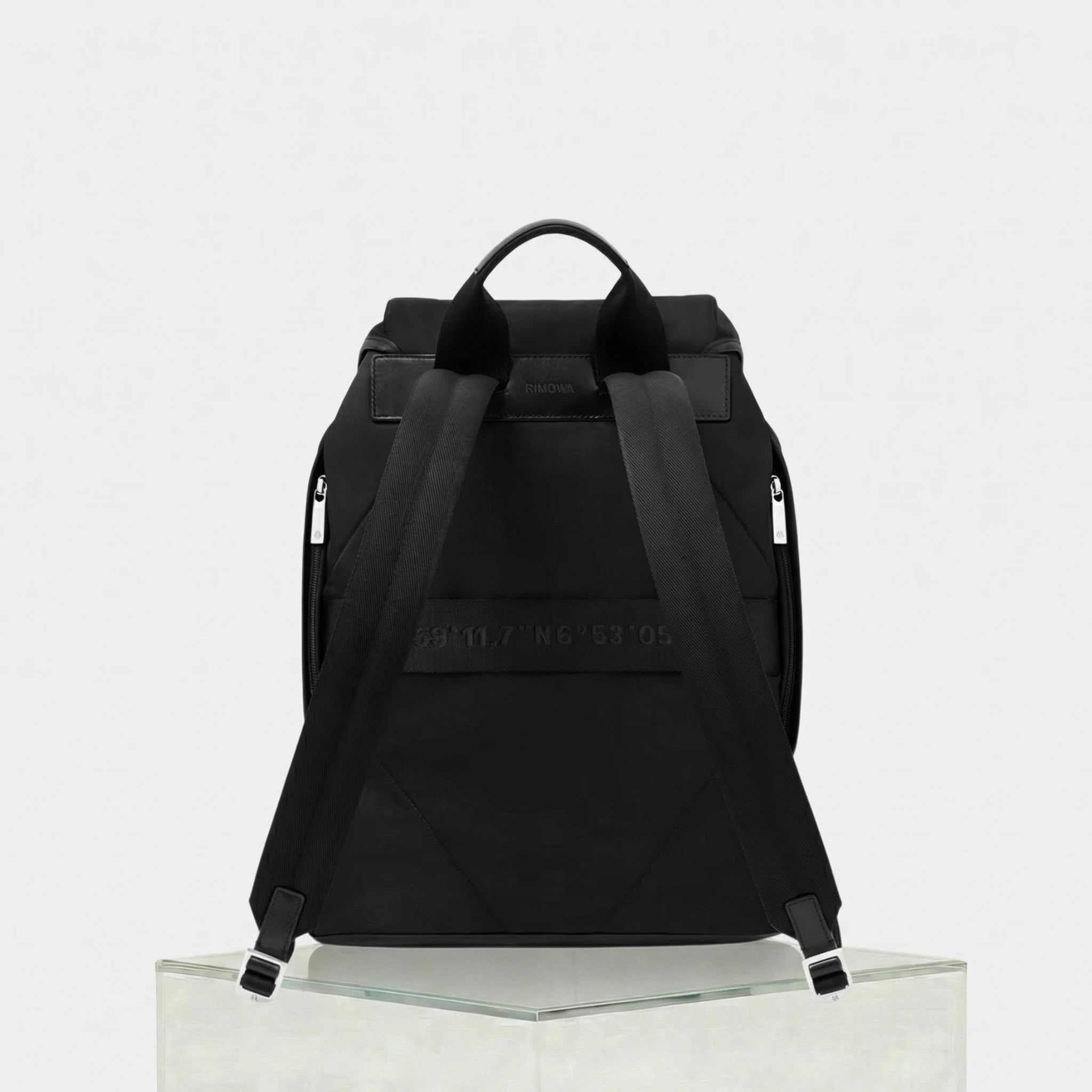 Rimowa Signature Nylon Flap Backpack Large, Black, Back
