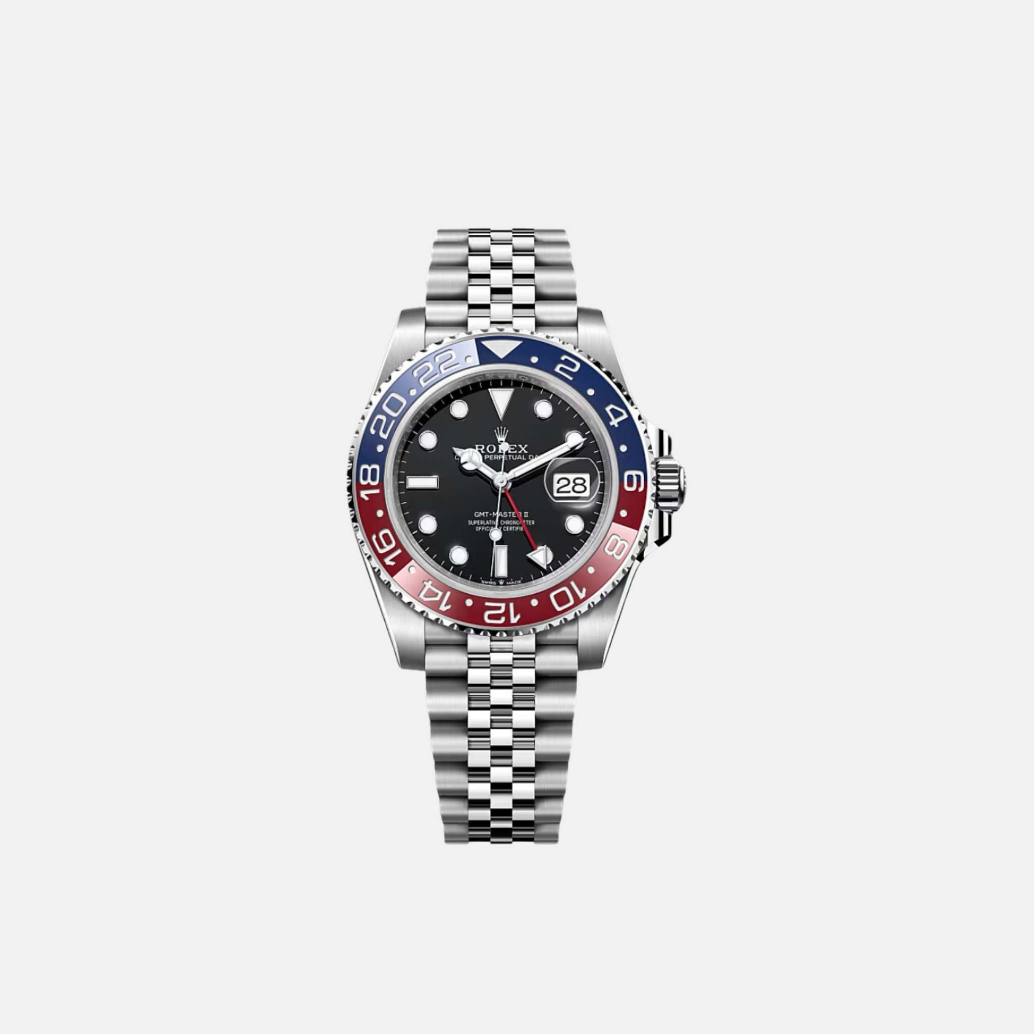 Rolex GMT-Master II 126710BLRO-0001 Pepsi Black Dial Jubilee, Front