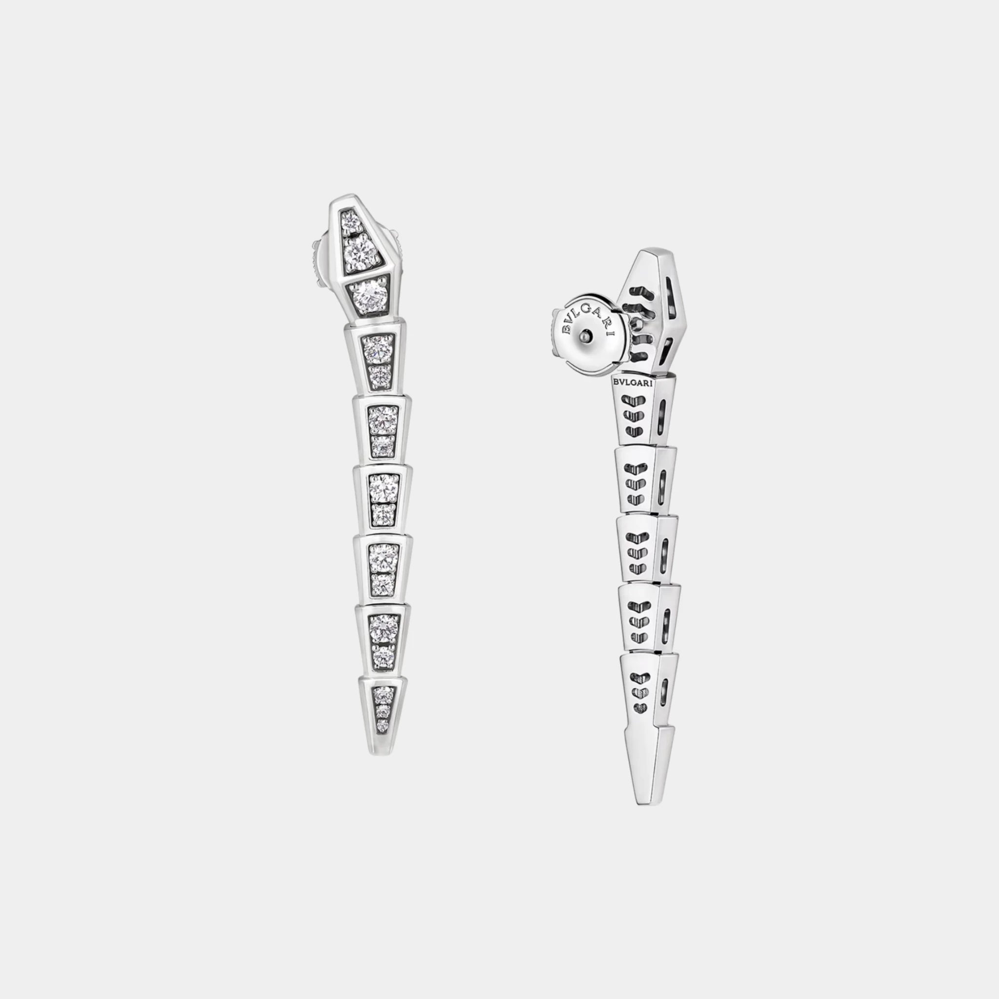 Bvlgari Serpenti Viper Pendant Earrings with Full Pave Diamonds, Back