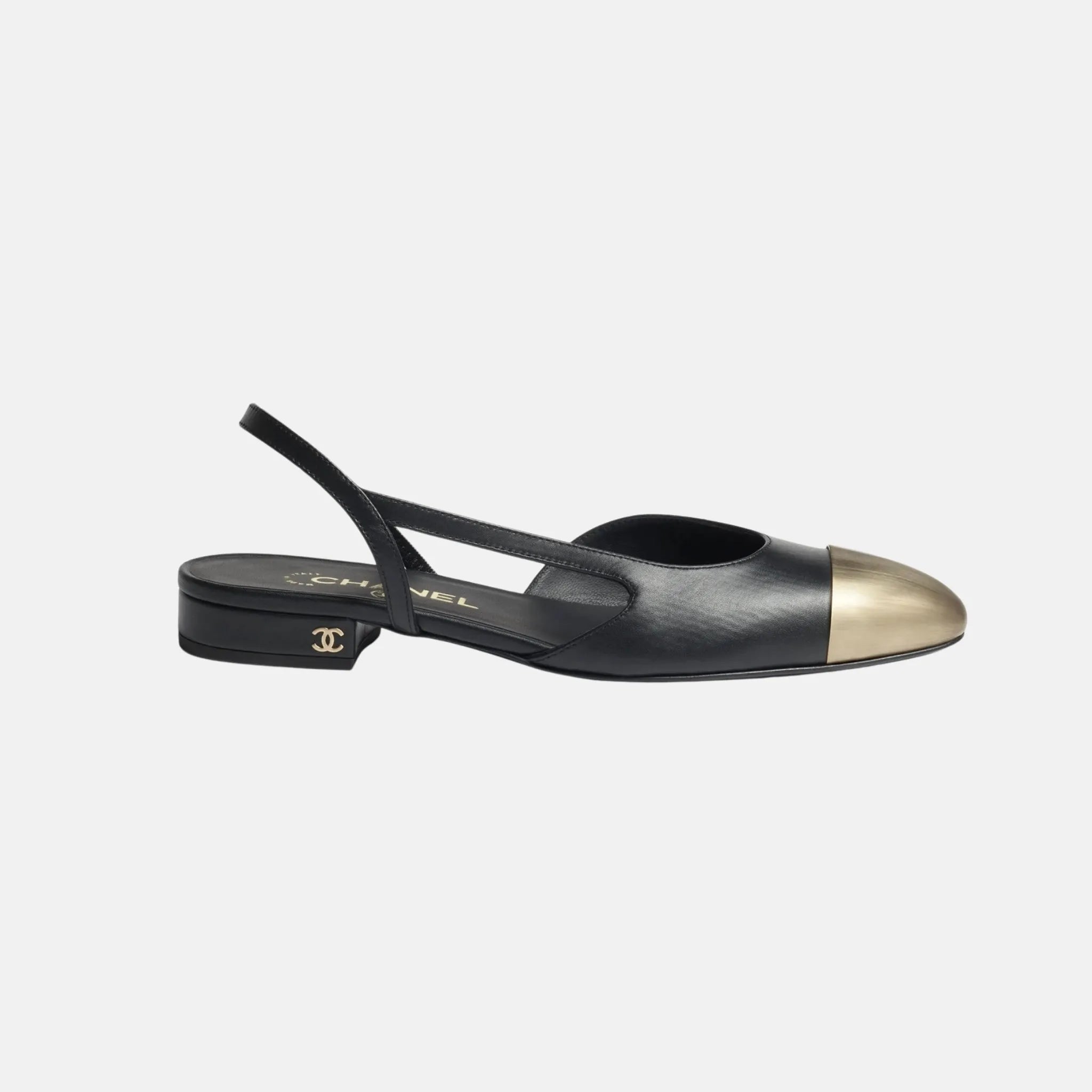 Chanel Slingbacks in Calfskin and Metal, Side