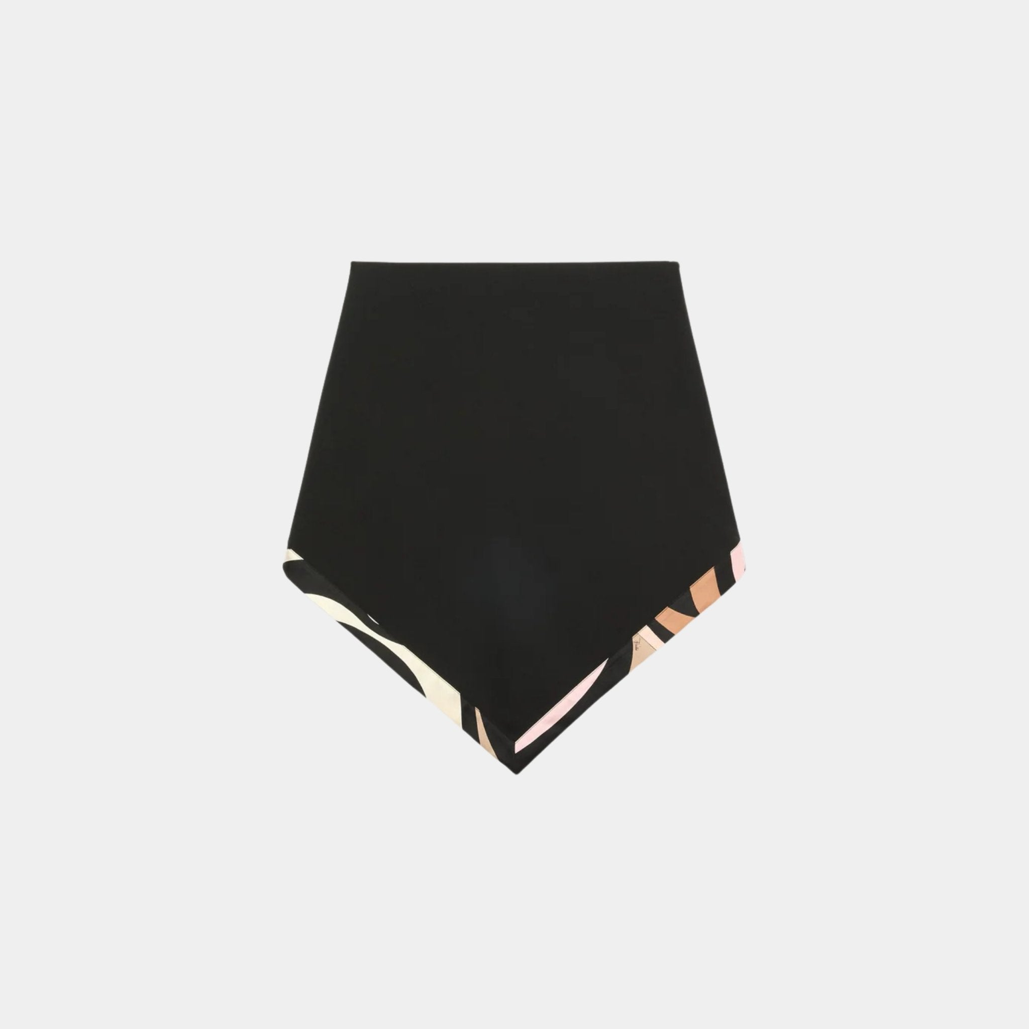 Pucci Skirt With Triangle Printed Hemline In Virgin Wool, Black, Front