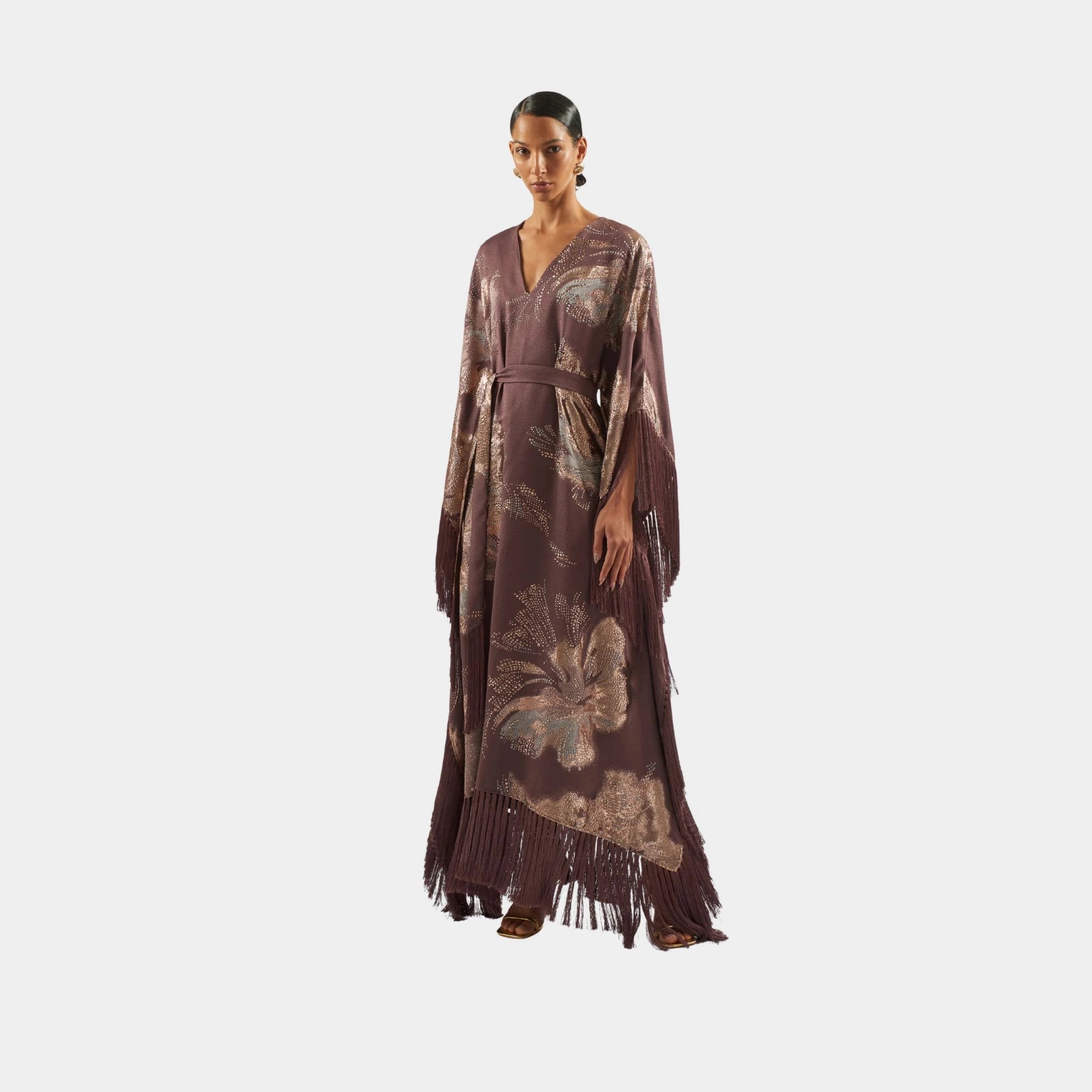 Taller Marmo Dawn Royale Kaftan In Mauve, Front