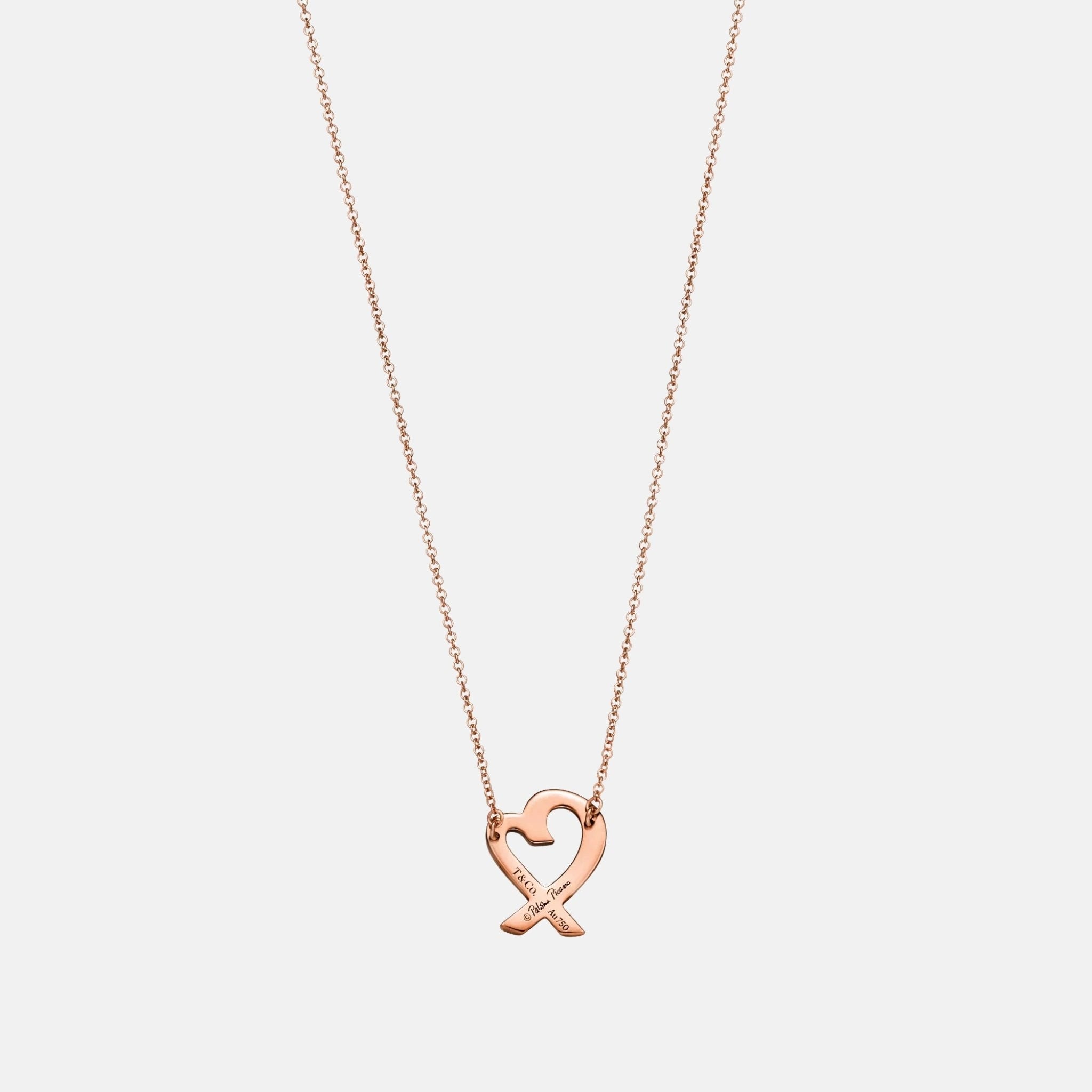 Tiffany and Co Paloma Picasso Loving Heart Pendant Rose Gold, Back