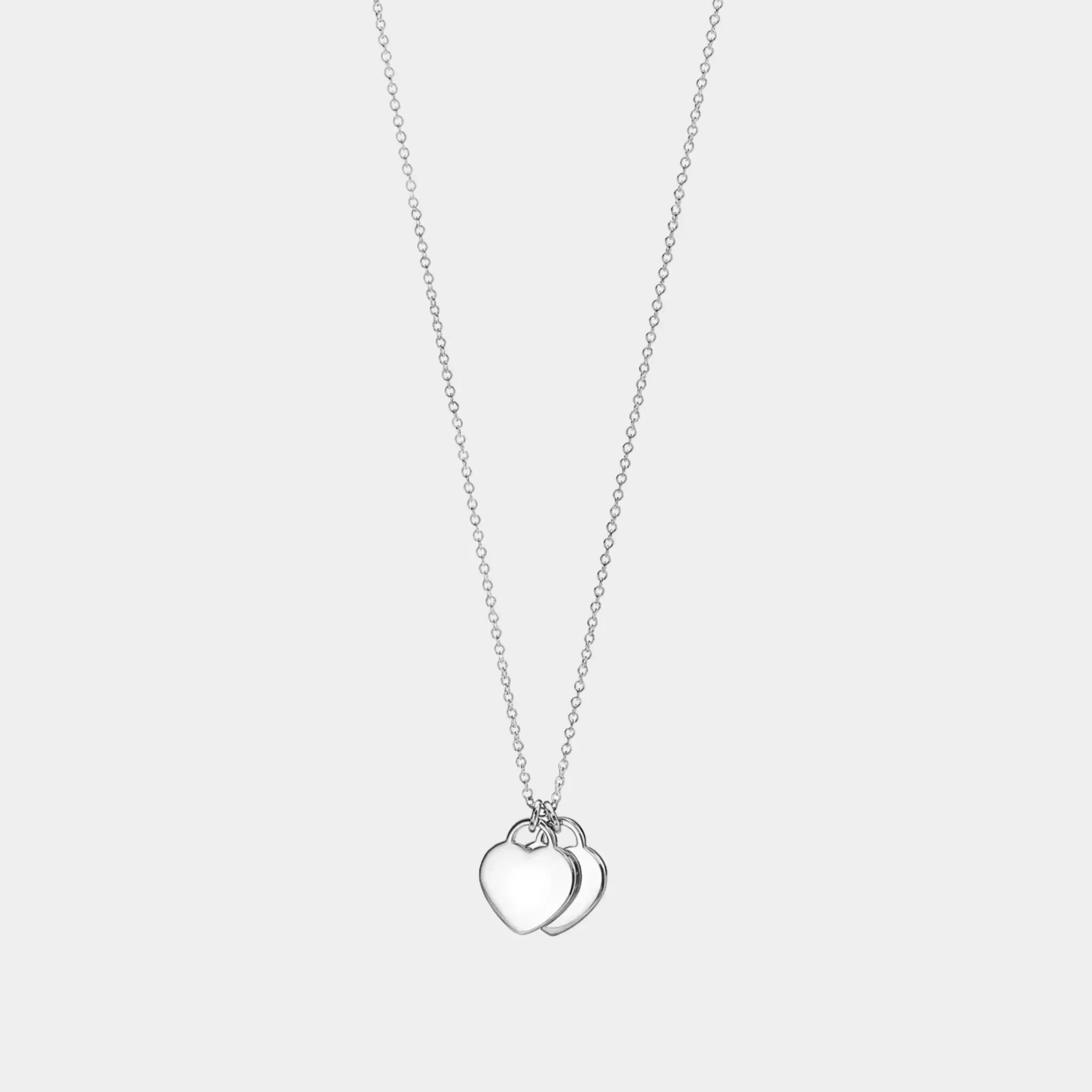Tiffany & Co Heart-Shaped Pendant In 925 Sterling Silver and Diamond, Back