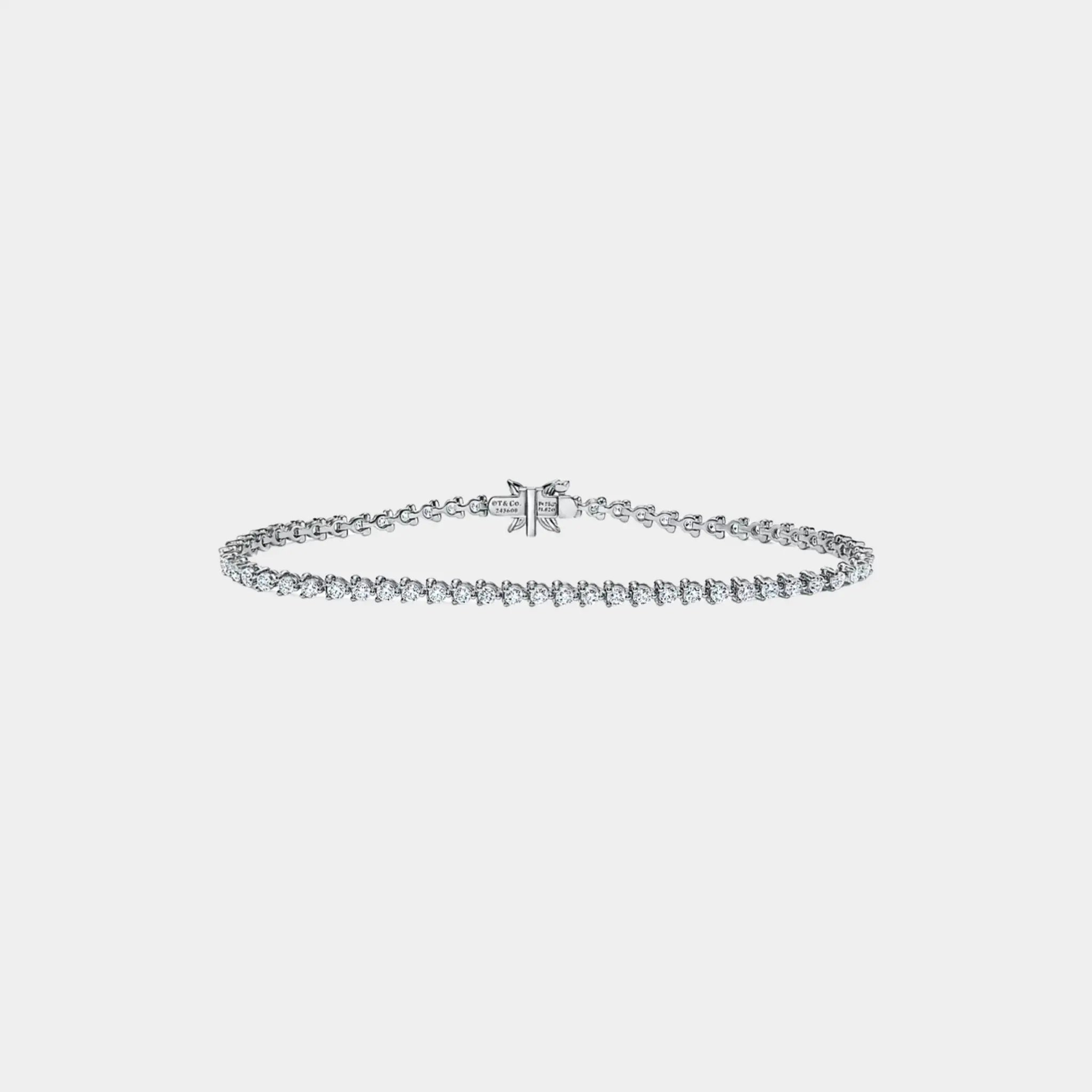 Tiffany & Co Cluster Tennis Bracelet in Platinum with Diamonds