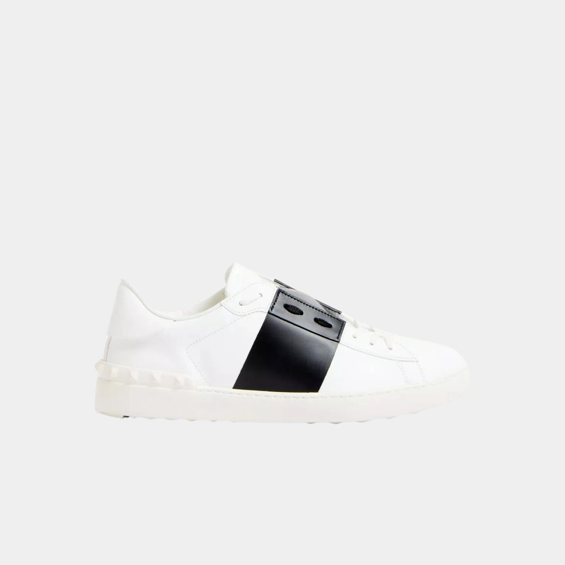 Valentino Open Sneaker in Calfskin, White, Side