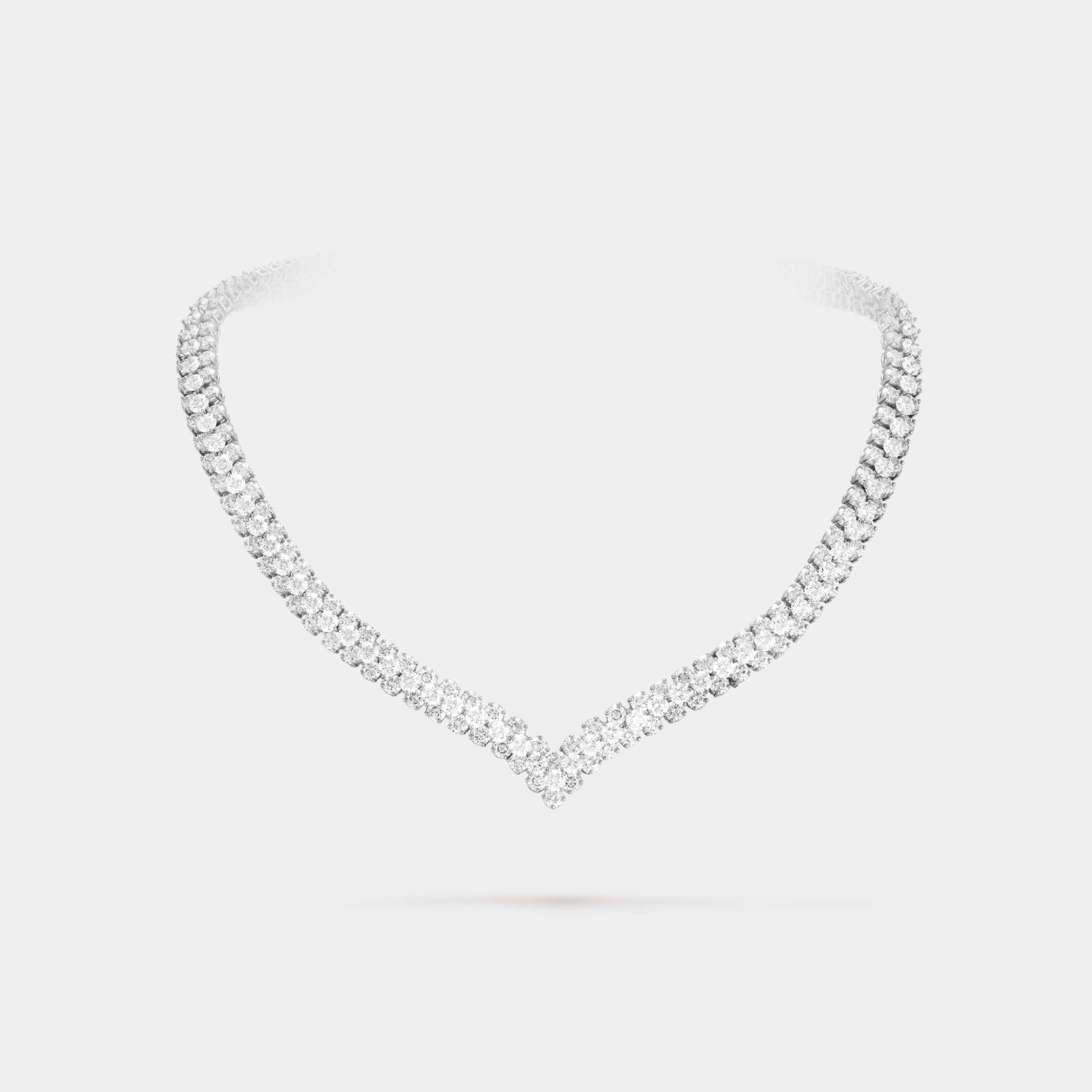 Van Cleef & Arpels À Cheval Transformable Necklace Platinum Diamond, Front