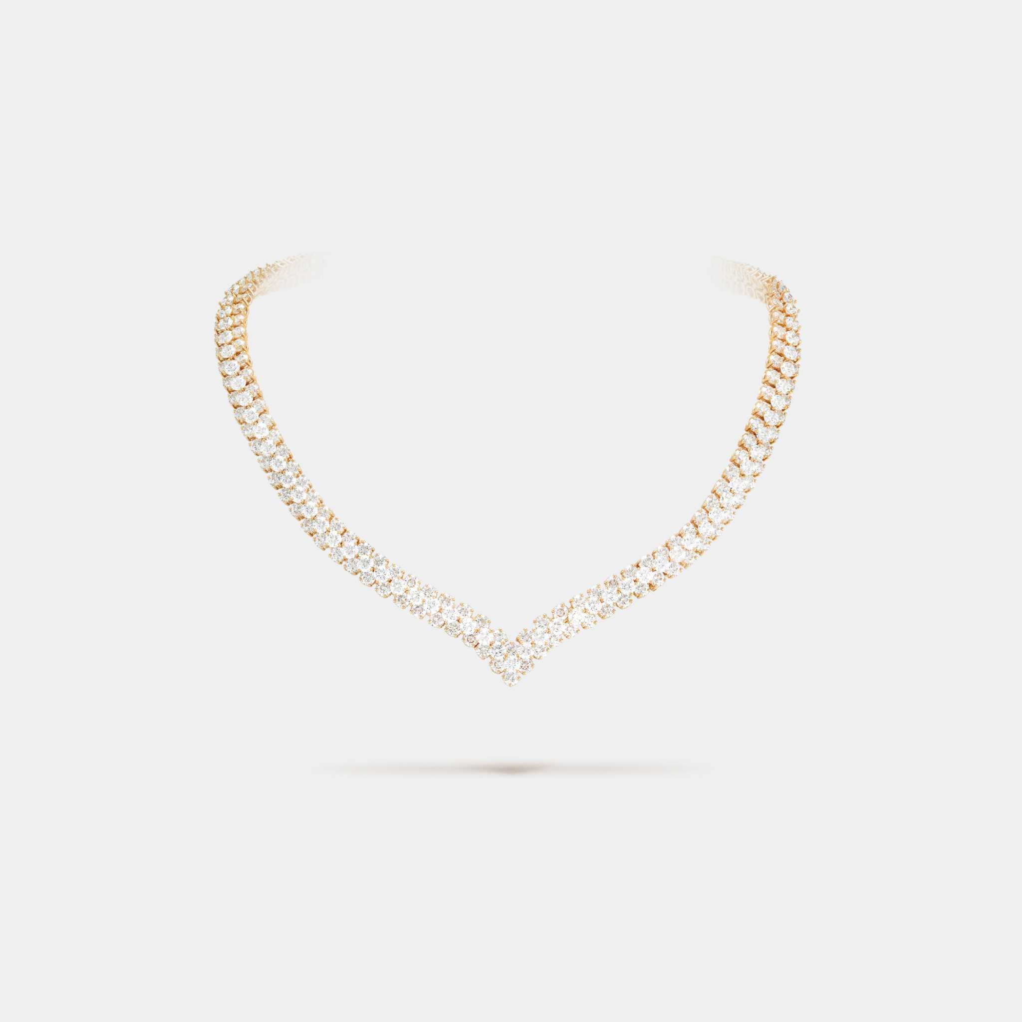 Van Cleef & Arpels À Cheval Transformable Necklace Yellow Gold Diamond, Joined, necklace ,Front