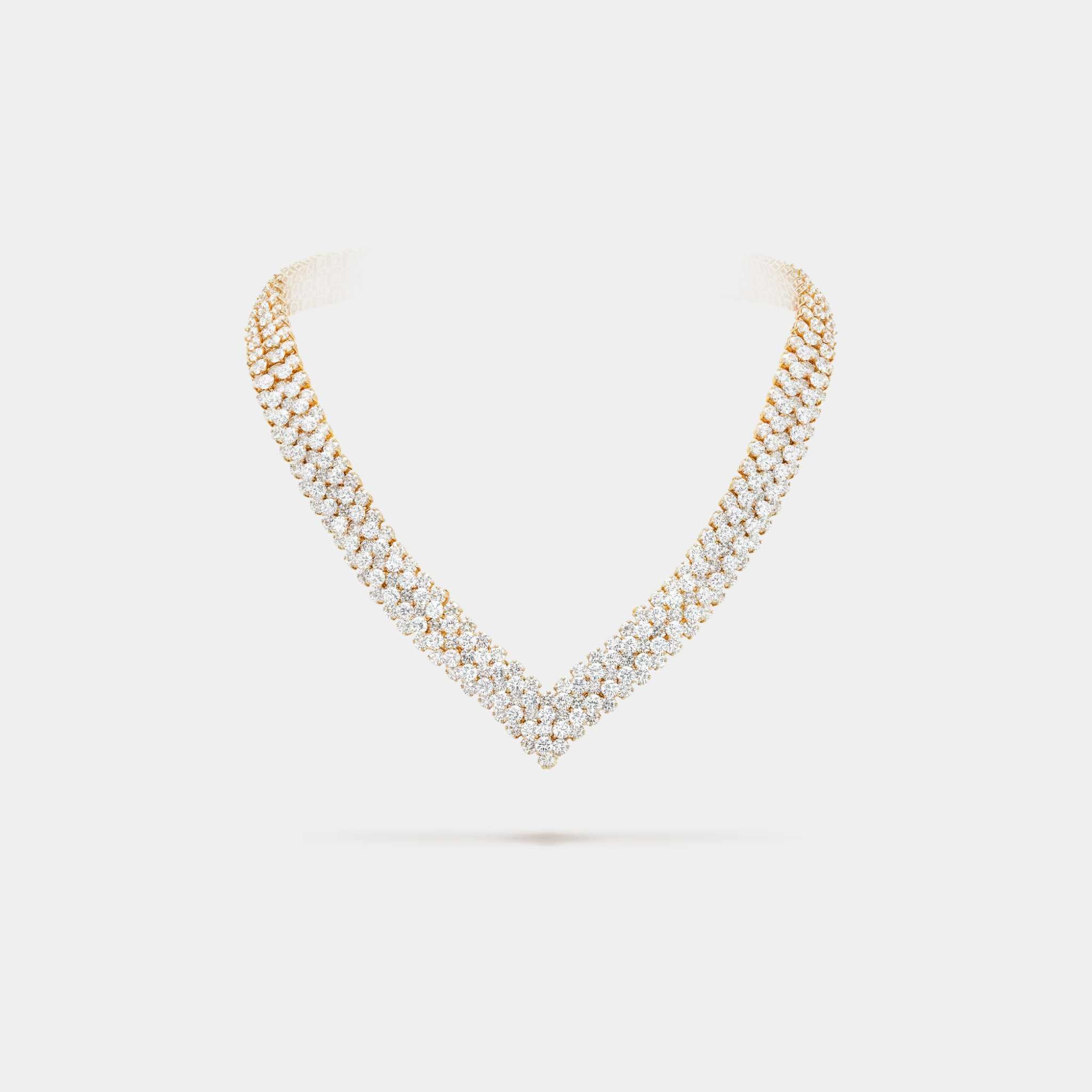 Van Cleef & Arpels À Cheval Transformable Necklace Yellow Gold Diamond, Front