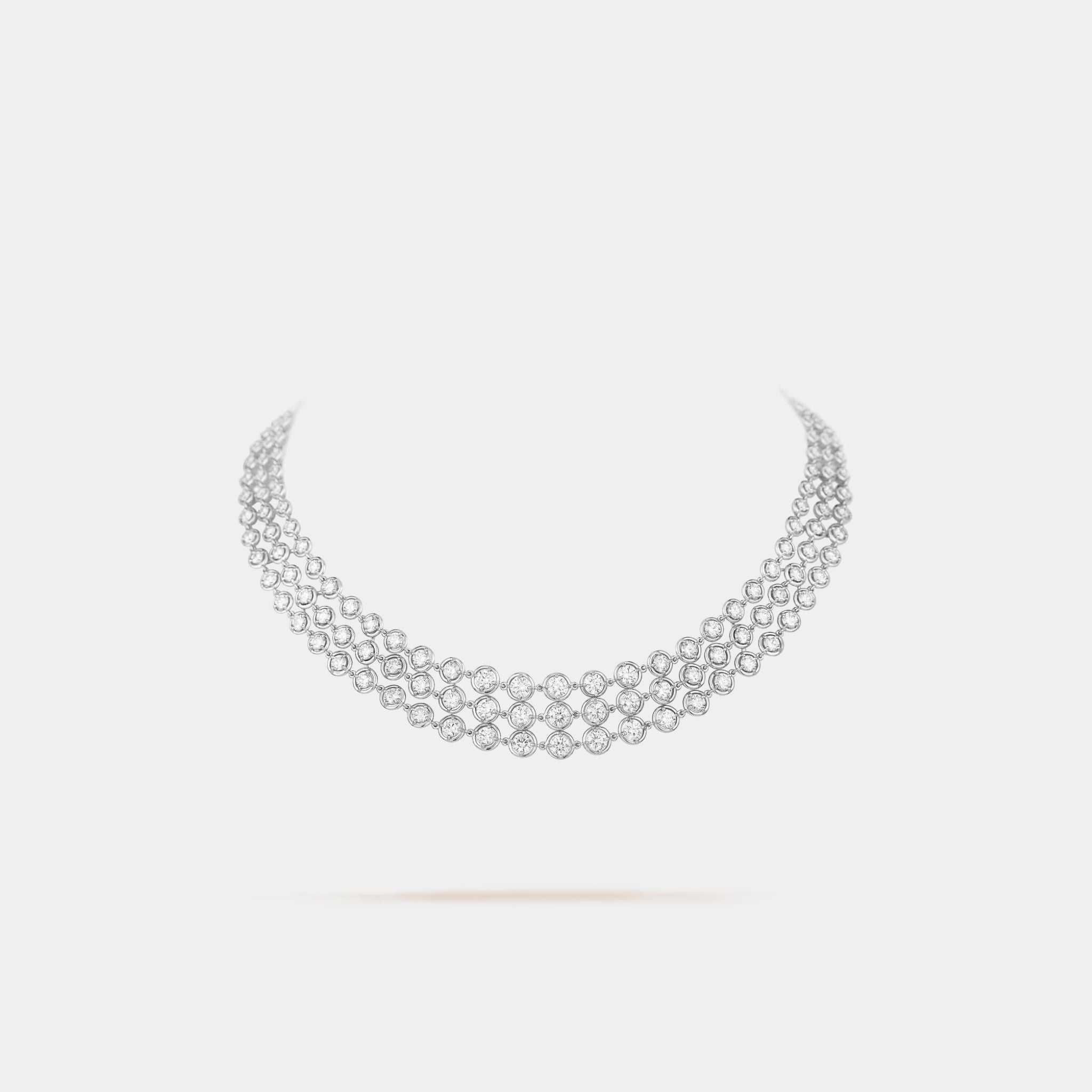 Van Cleef & Arpels Palmyre Necklace White Gold Diamond, Front
