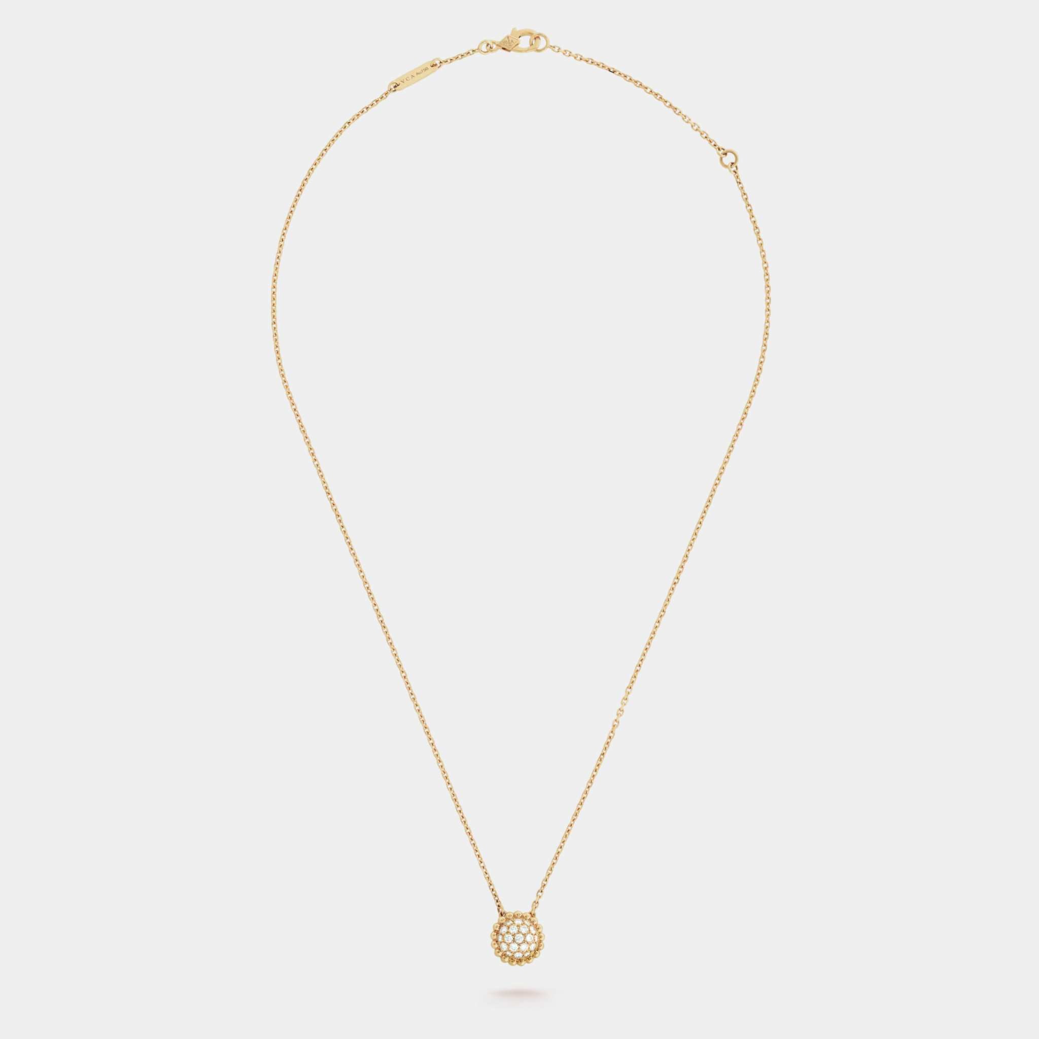 Van Cleef & Arpels Perlée Diamonds Pendant Yellow Gold Diamond, Far view