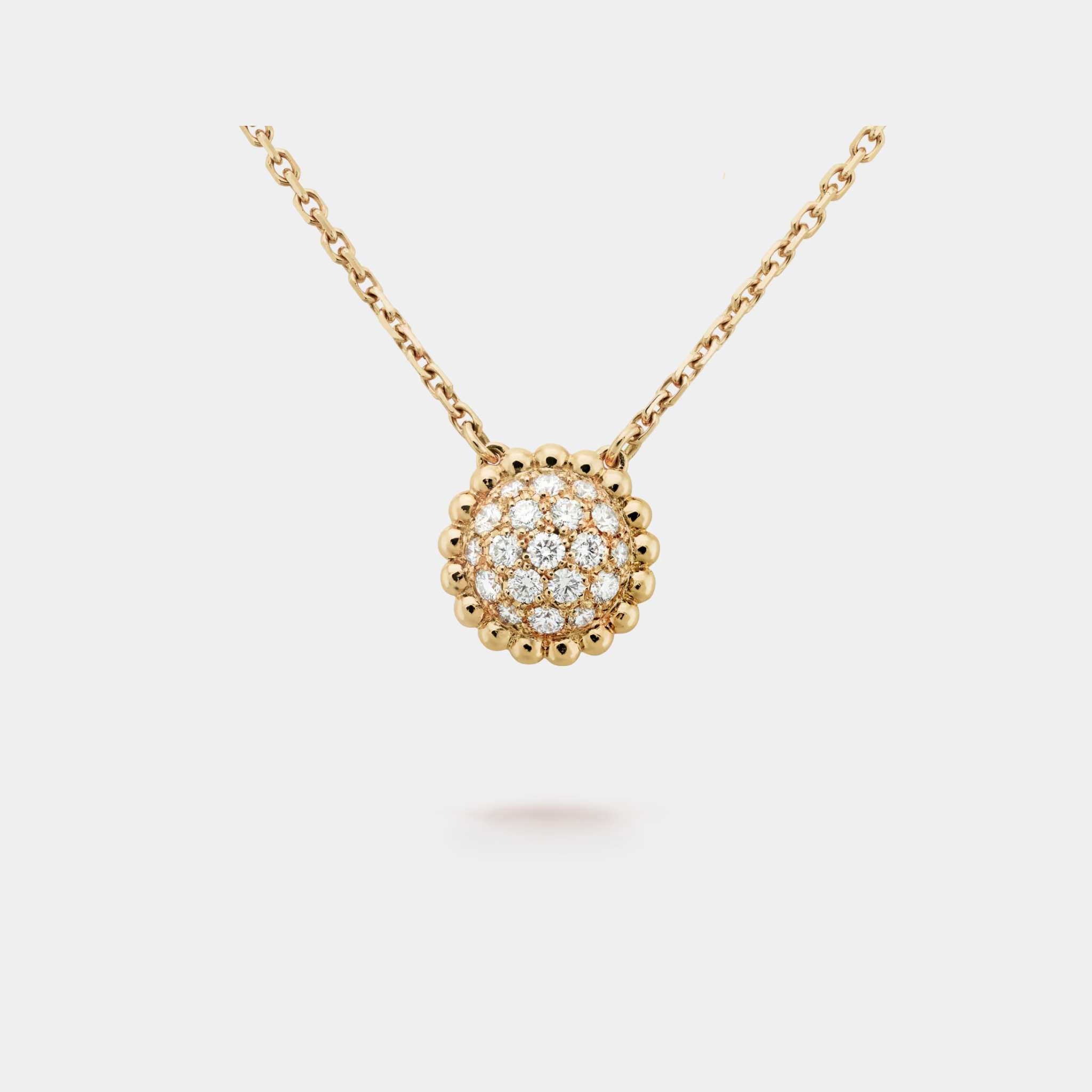 Van Cleef & Arpels Perlée Diamonds Pendant Yellow Gold Diamond, Front
