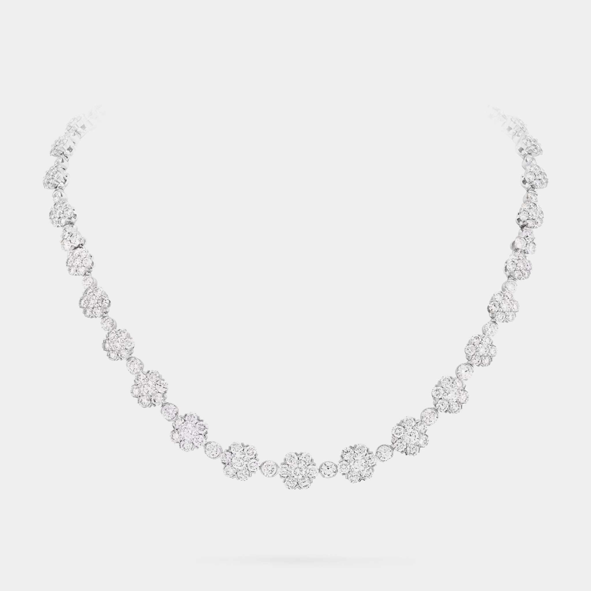 Van Cleef & Arpels Snowflake Transformable Necklace Platinum Diamond, Single Necklace