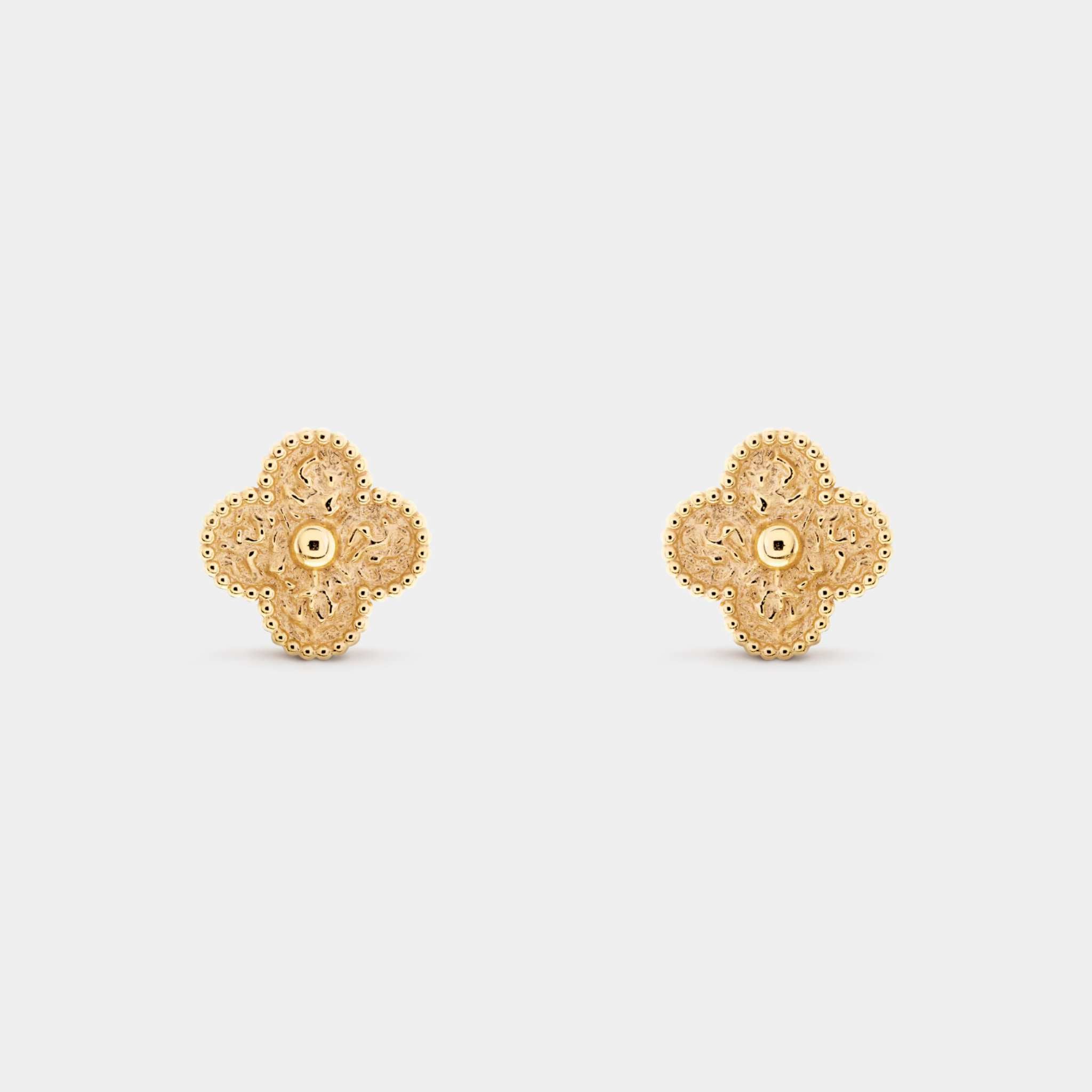 Van Cleef & Arpels Vintage Alhambra Earrings Yellow Gold, Front