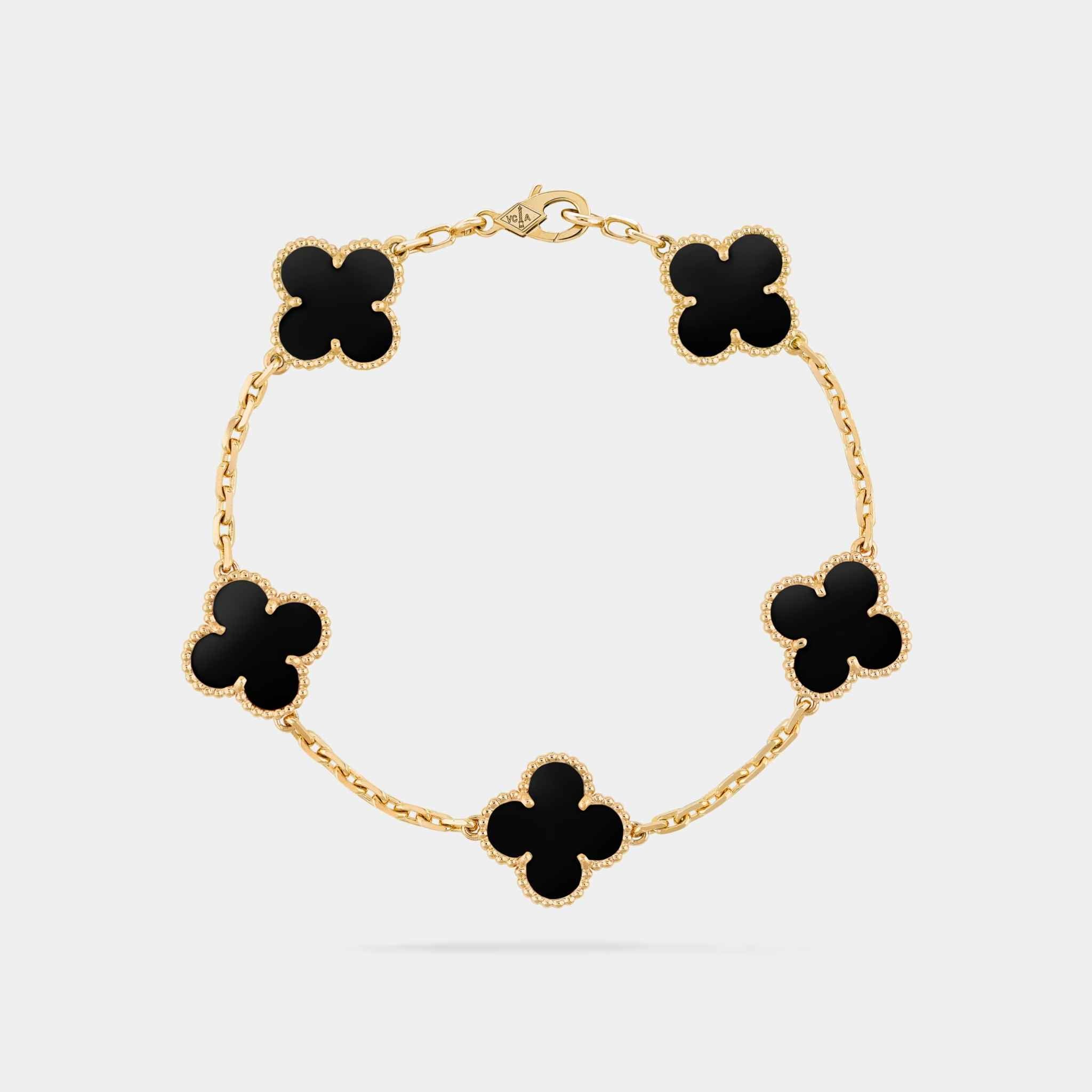 Van Cleef & Arpels Vintage Alhambra Bracelet 5 motifs, Onyx