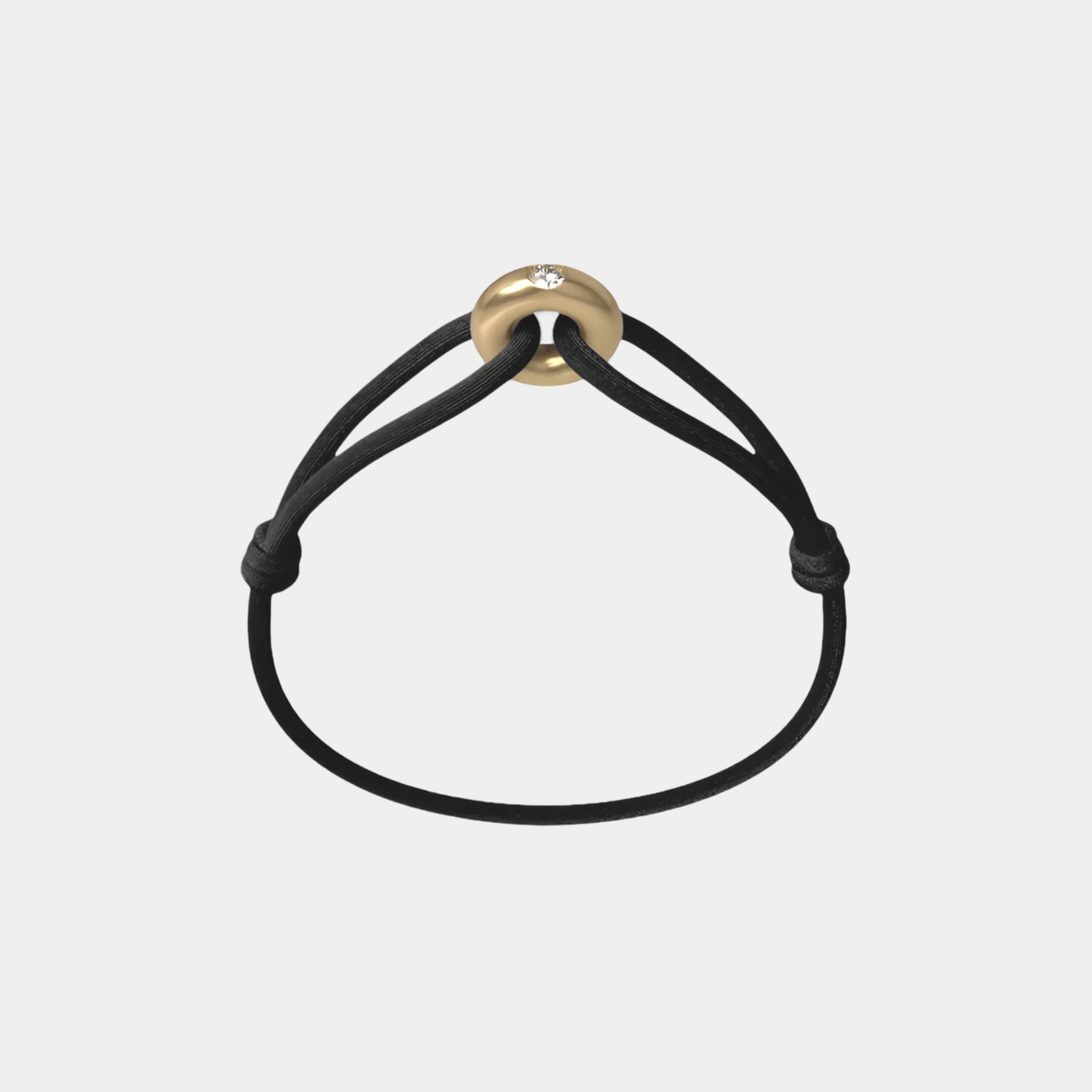 Wecord Golden Soho Diamond Cord Bracelet, Black