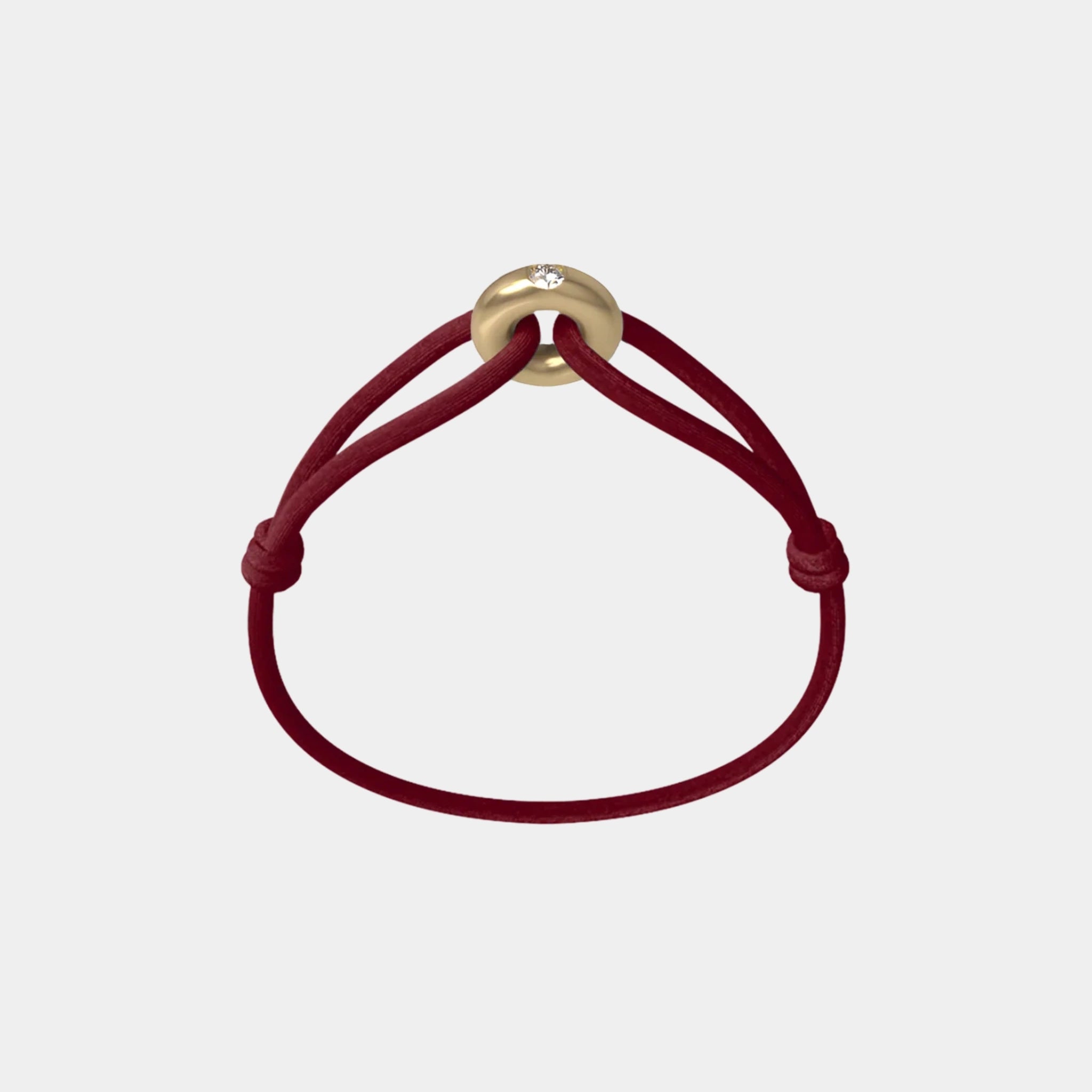 Wecord Golden Soho Diamond Cord Bracelet, Burgundy