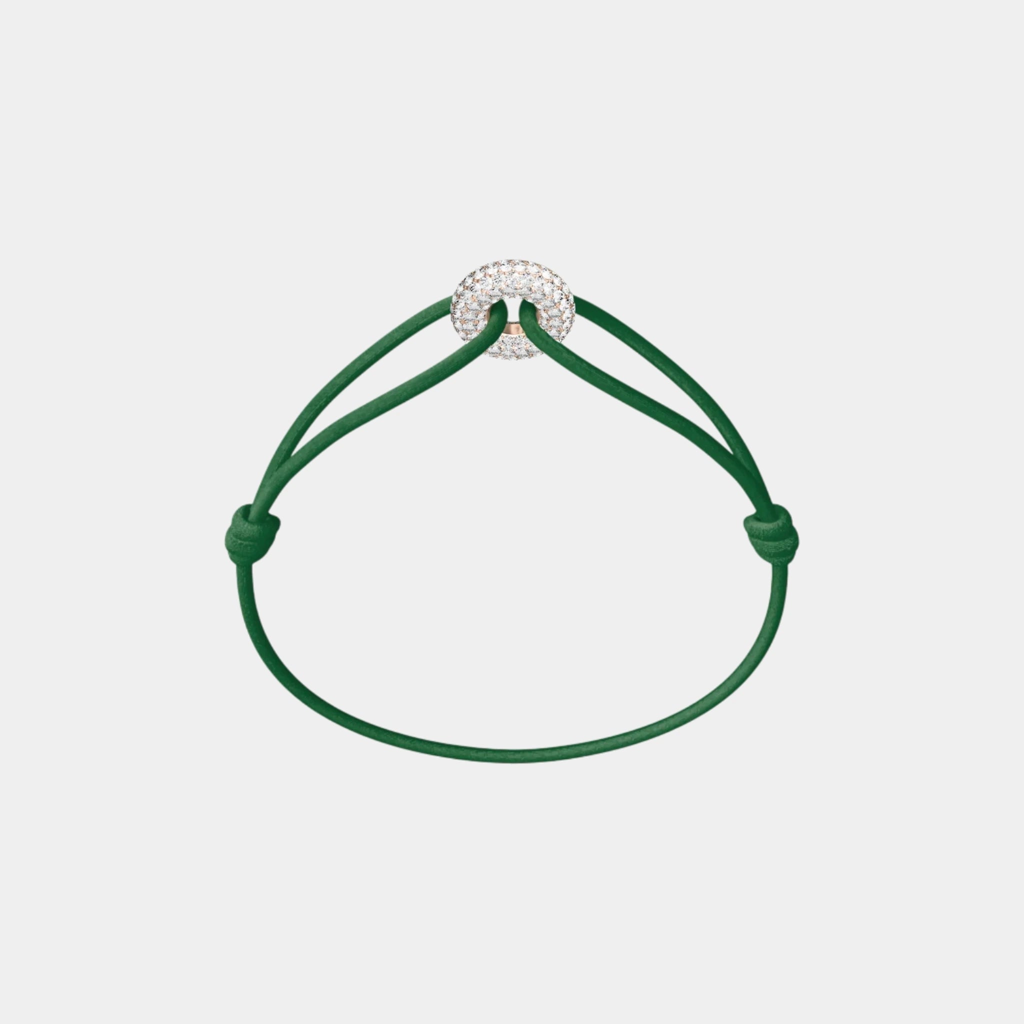 Wecord Mini Rose Soho Pave Cord Bracelet, Green