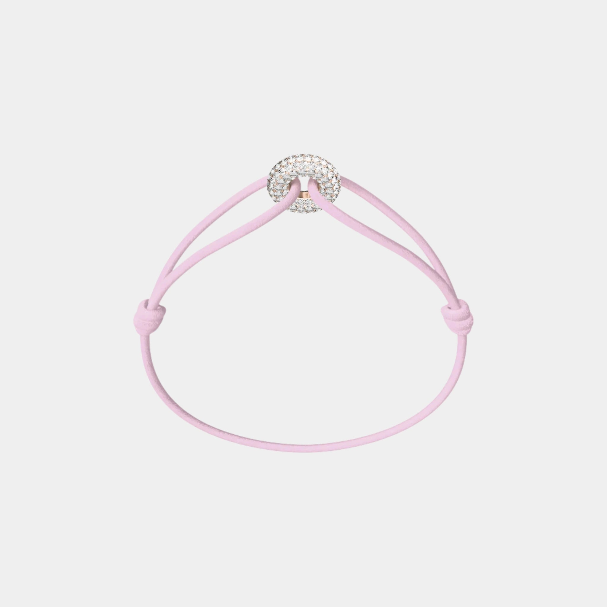 Wecord Mini Rose Soho Pave Cord Bracelet, Light Pink