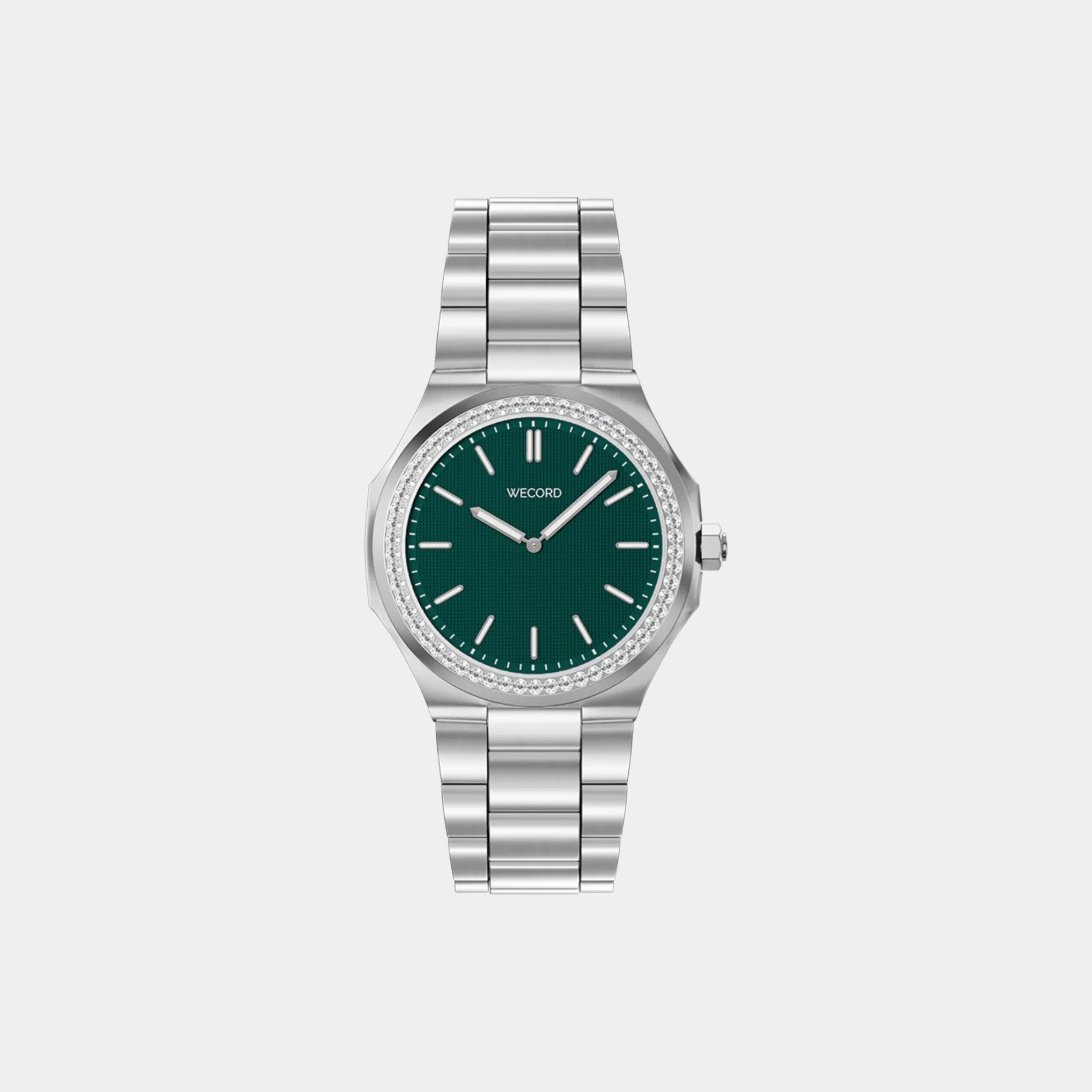 Wecord Oliver Watch Small Model With Diamonds, Green