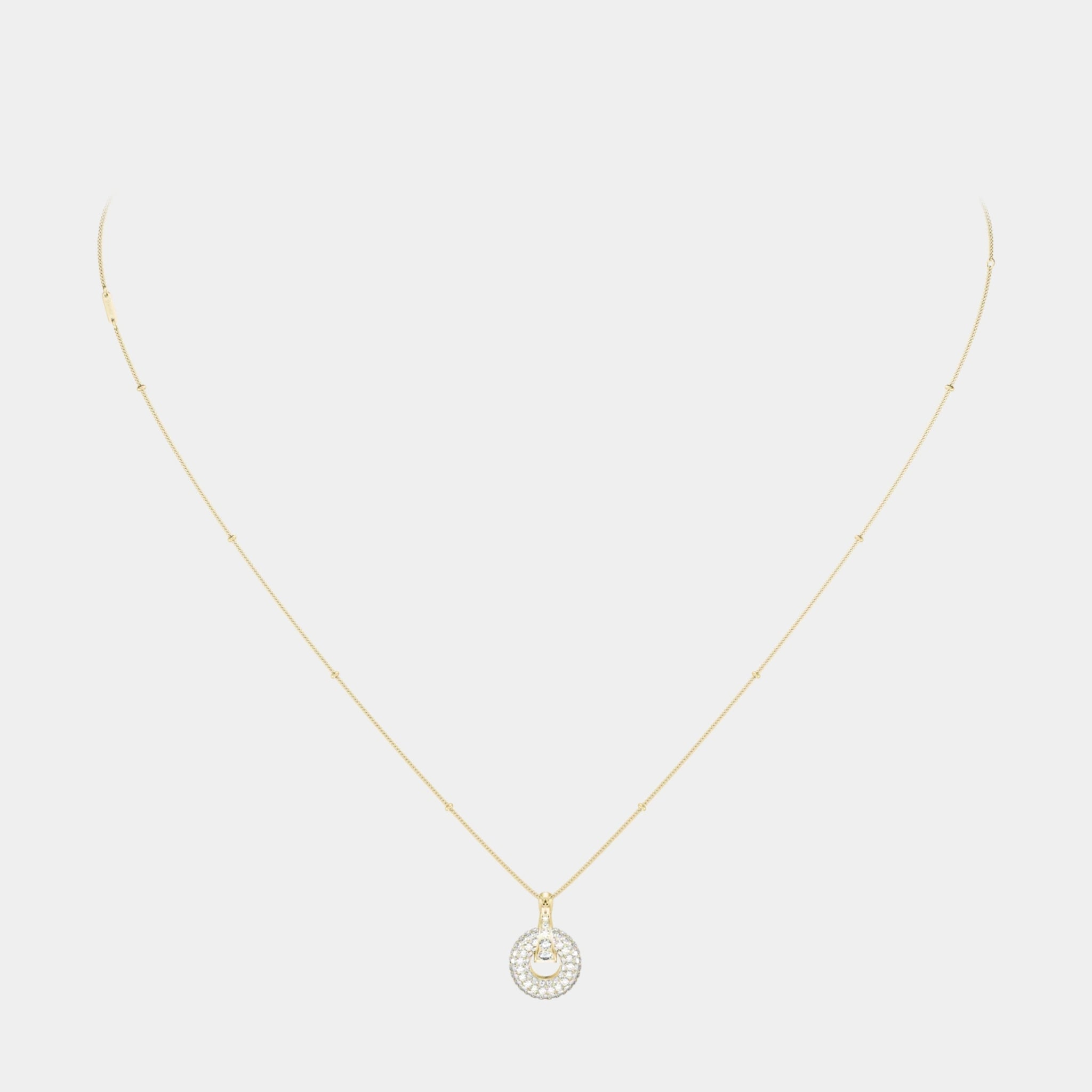 Wecord Pavé Soho Necklace, Gold, Front