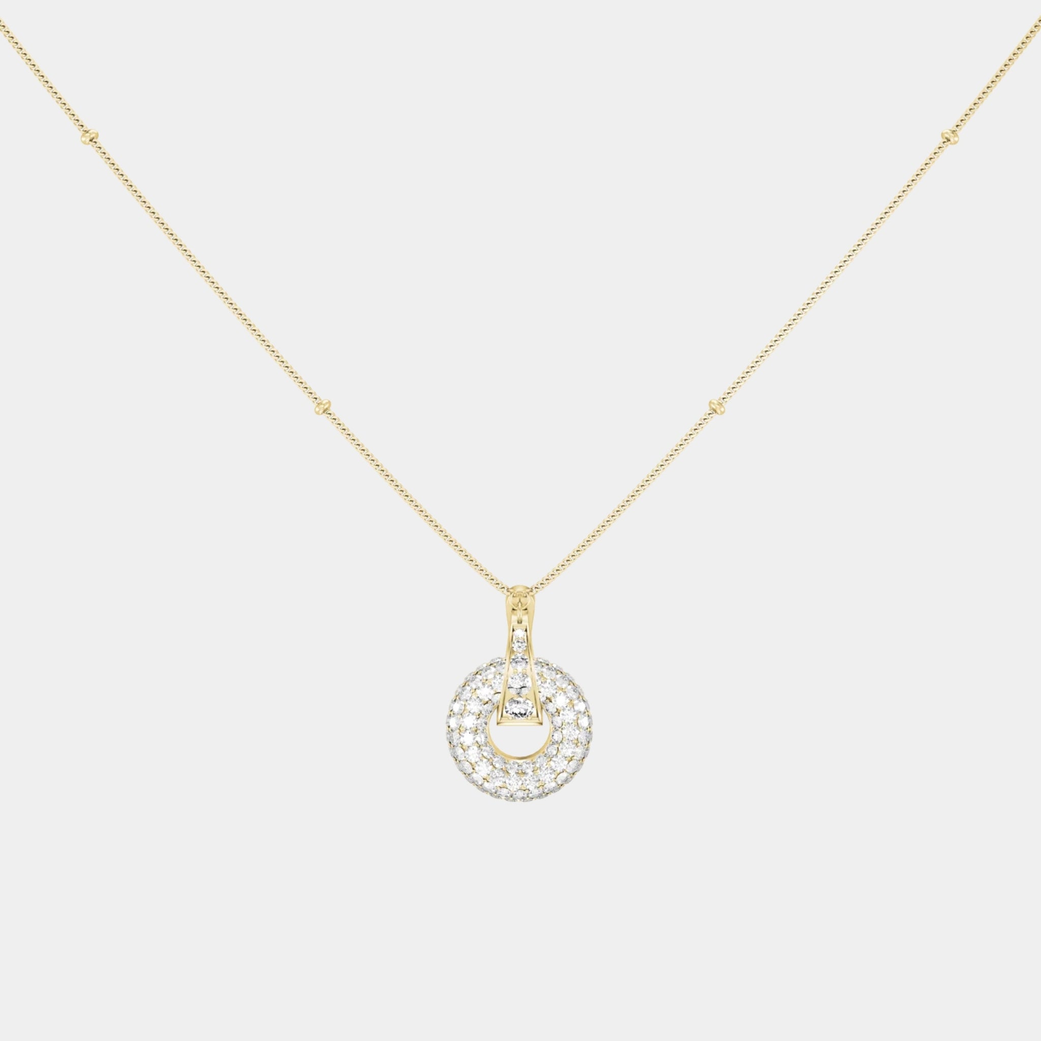 Wecord Pavé Soho Necklace, Gold, Pendant