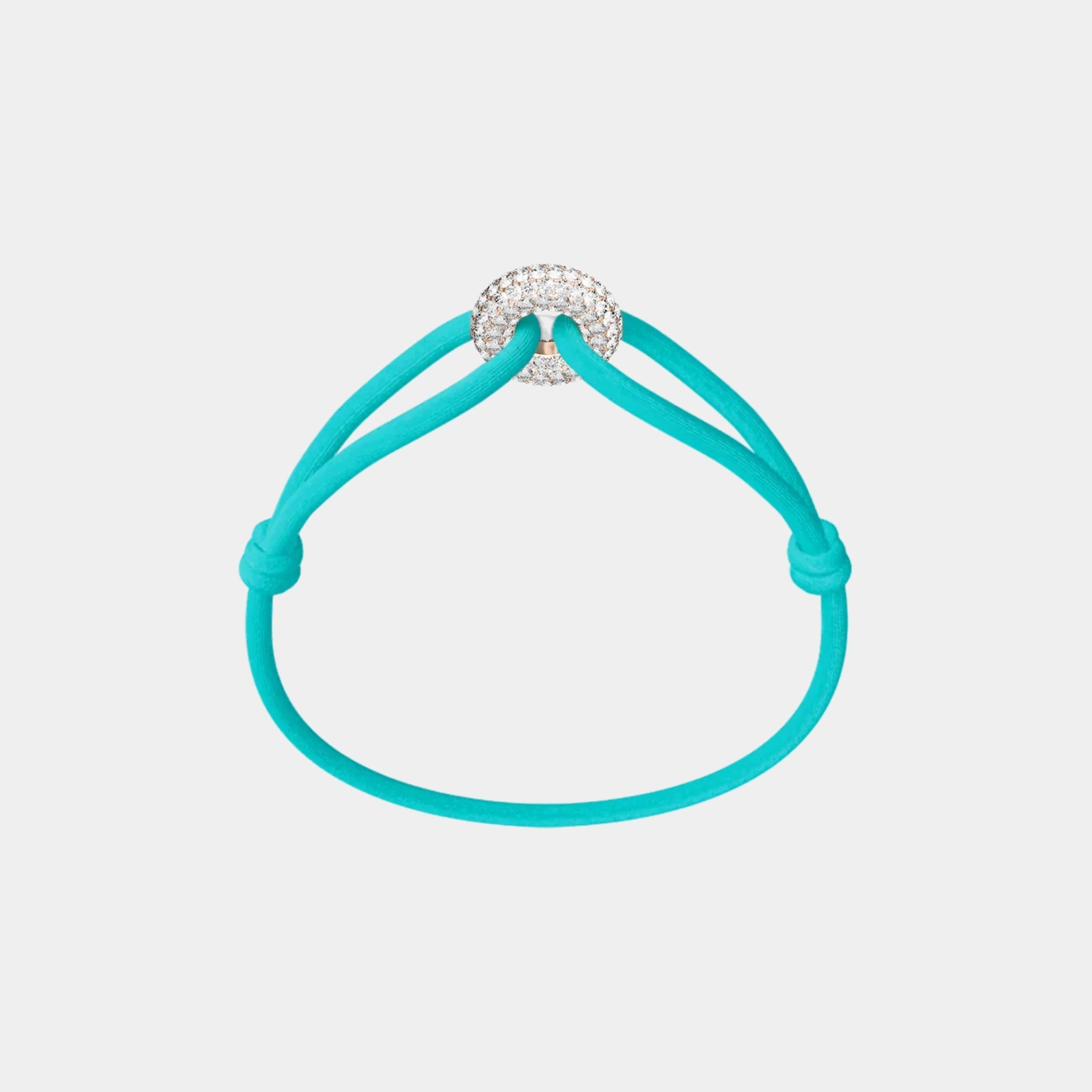 Wecord Rose Soho Pave Cord Bracelet, Aqua