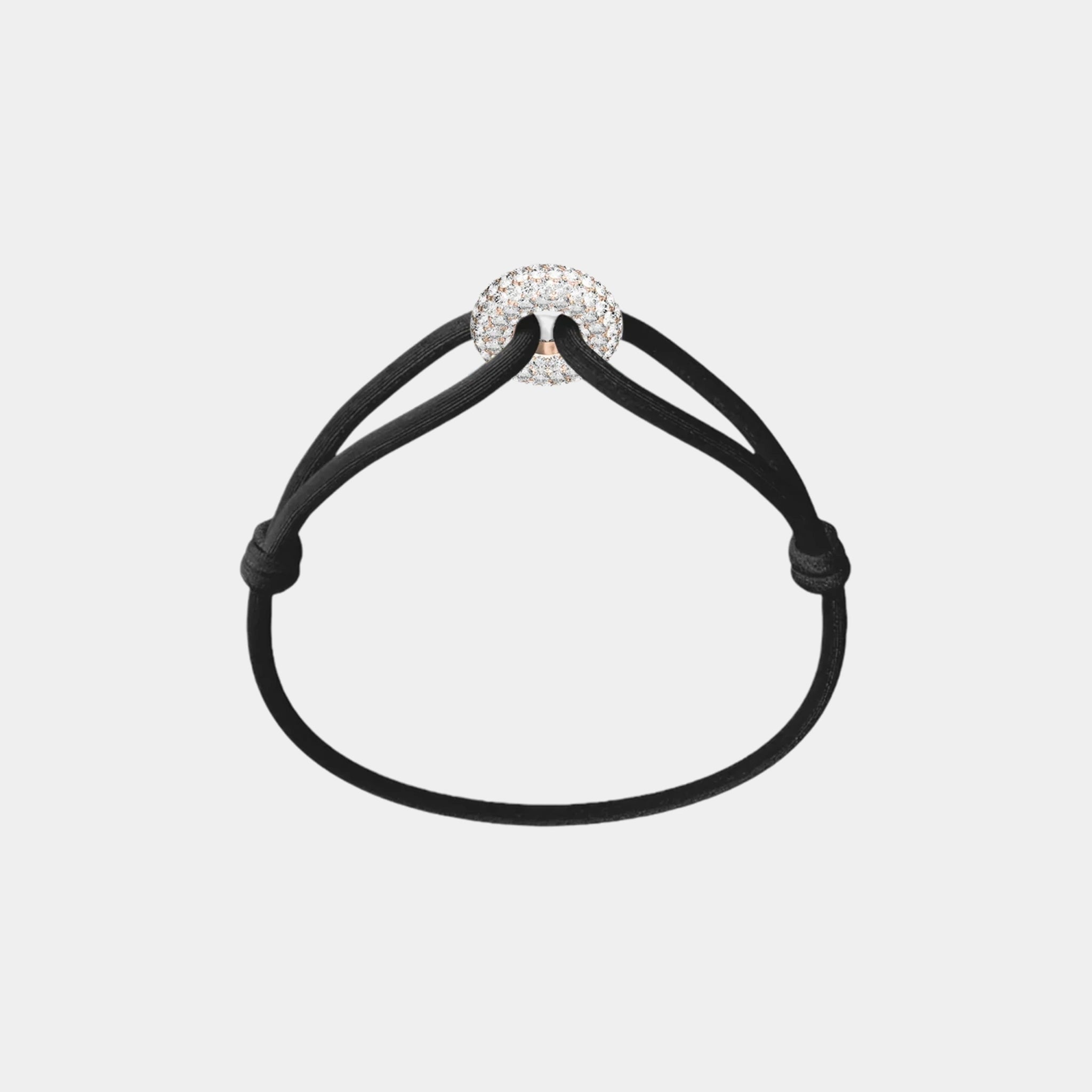 Wecord Rose Soho Pave Cord Bracelet, Black