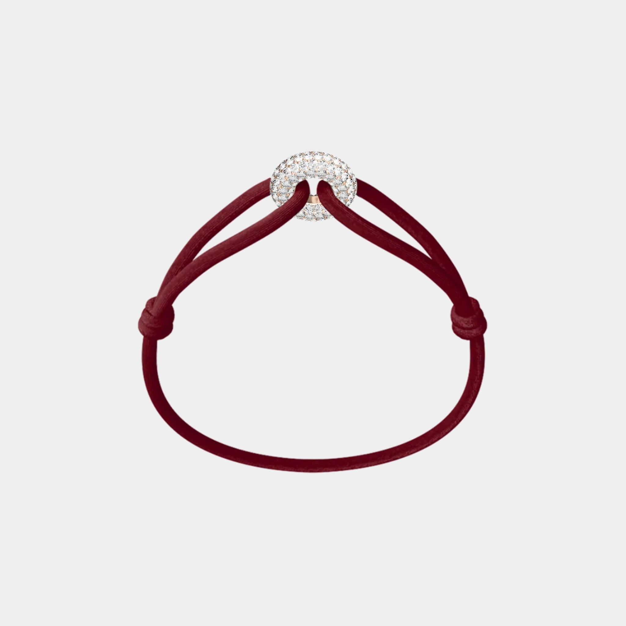 Wecord Rose Soho Pave Cord Bracelet, Burgundy