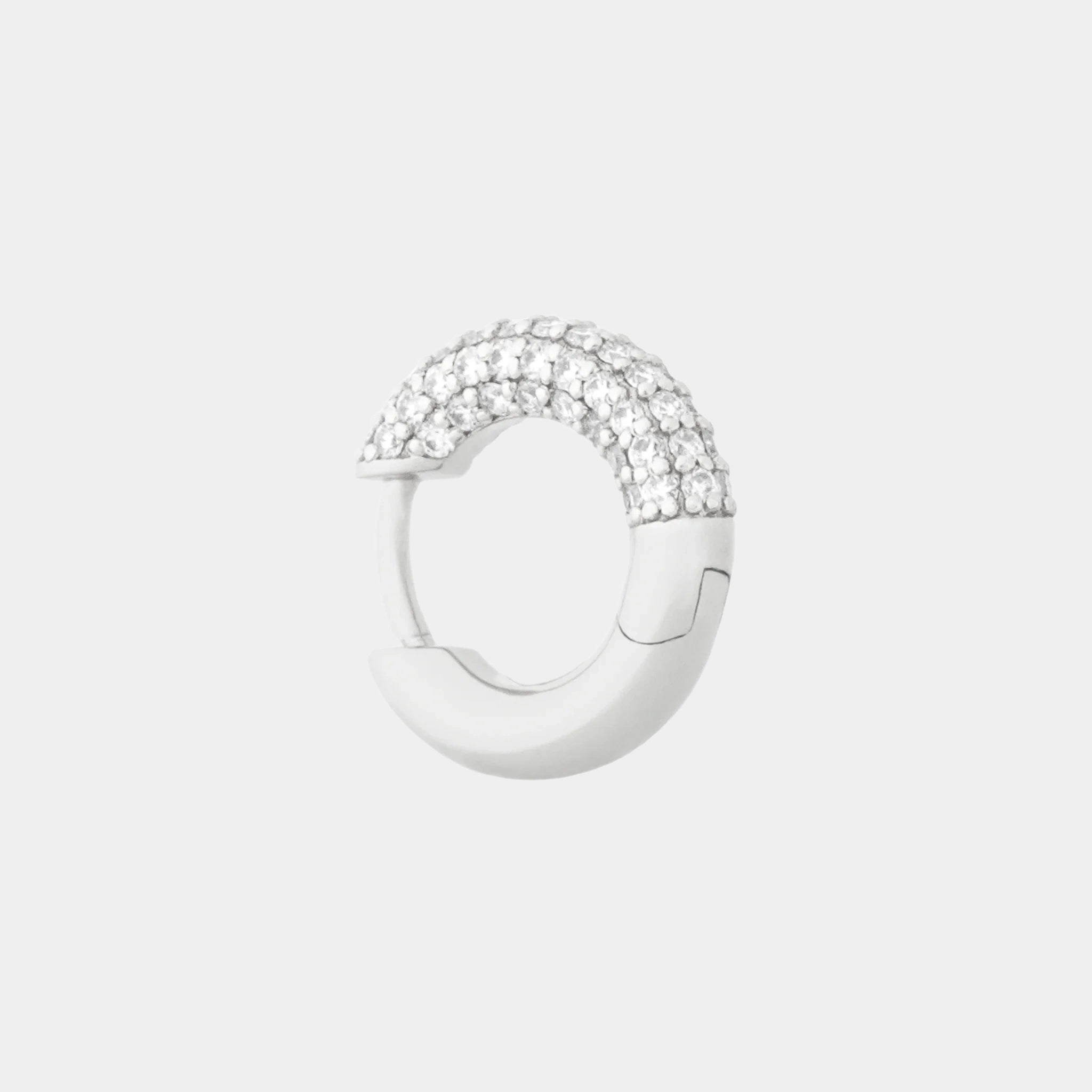 Wecord Soho Hoop Earrings, Silver, Side