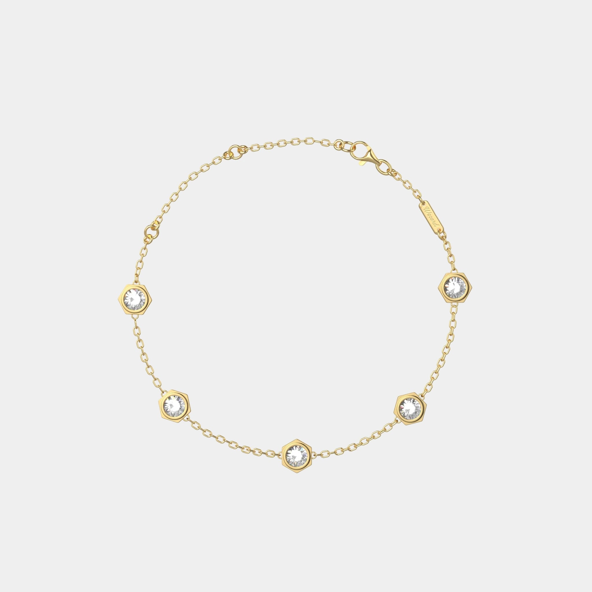 Wecord Unity Bracelet 5 Motifs, Yellow Gold