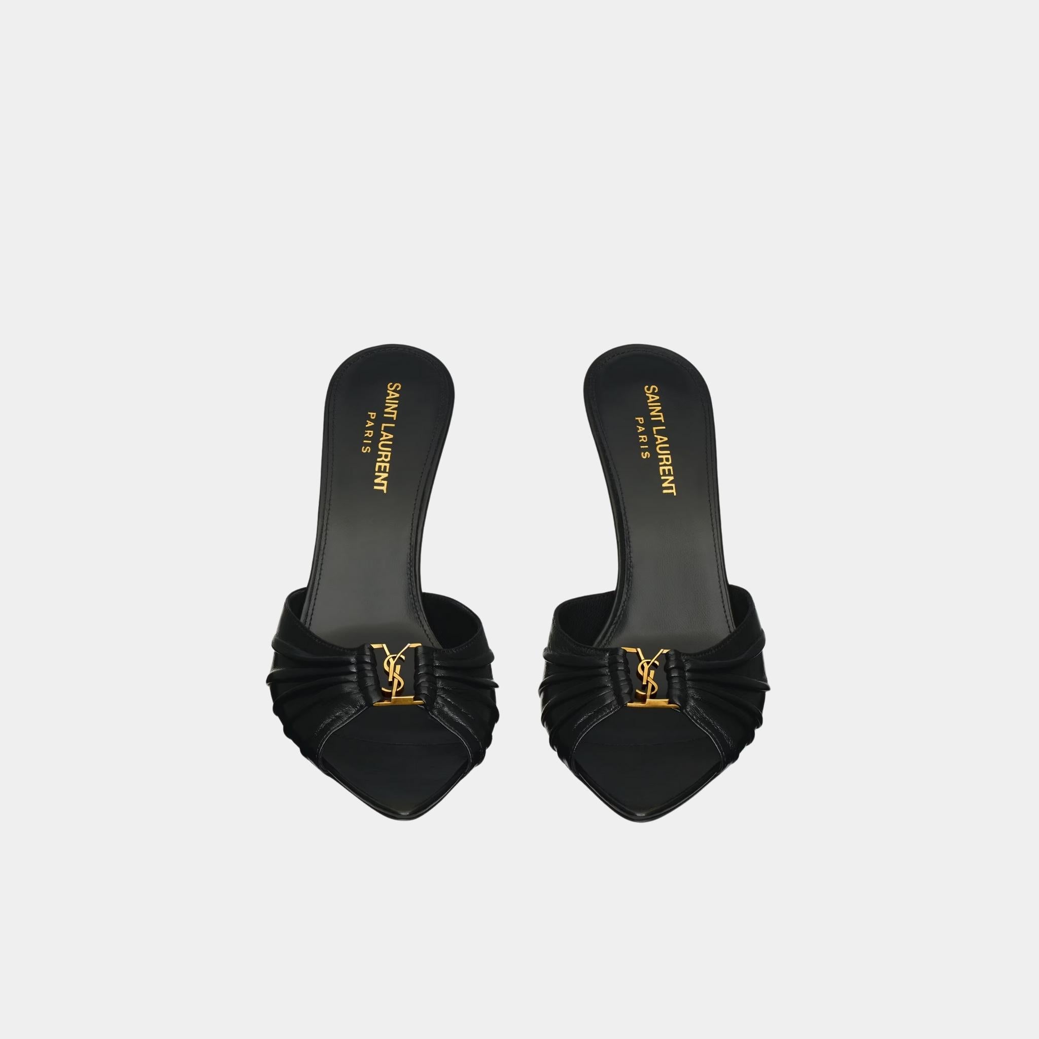 Yves Saint Laurent Babylone Mules In Smooth Lambskin Leather, Top