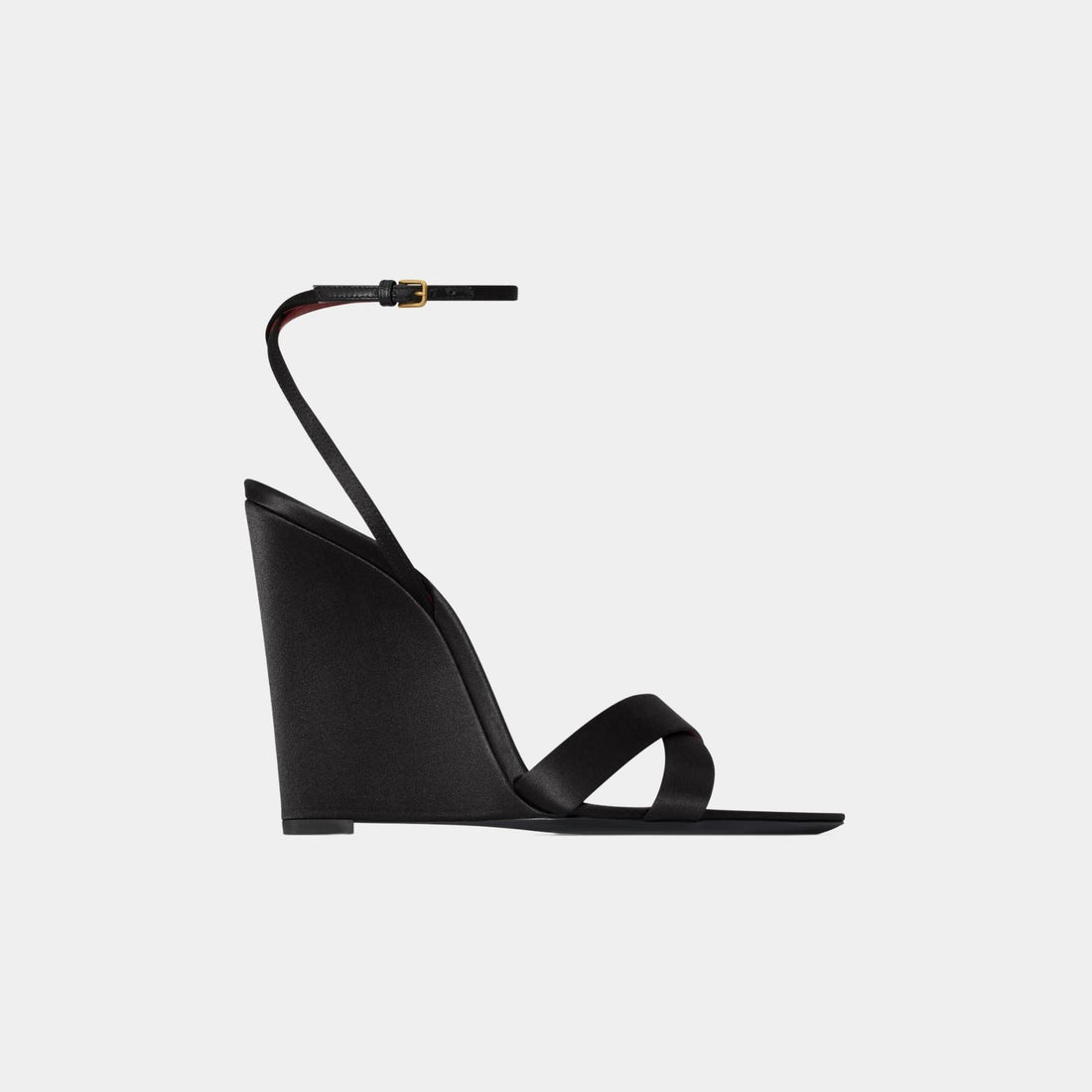 Yves Saint Laurent Bibi Wedges In Satin Crepe, Side