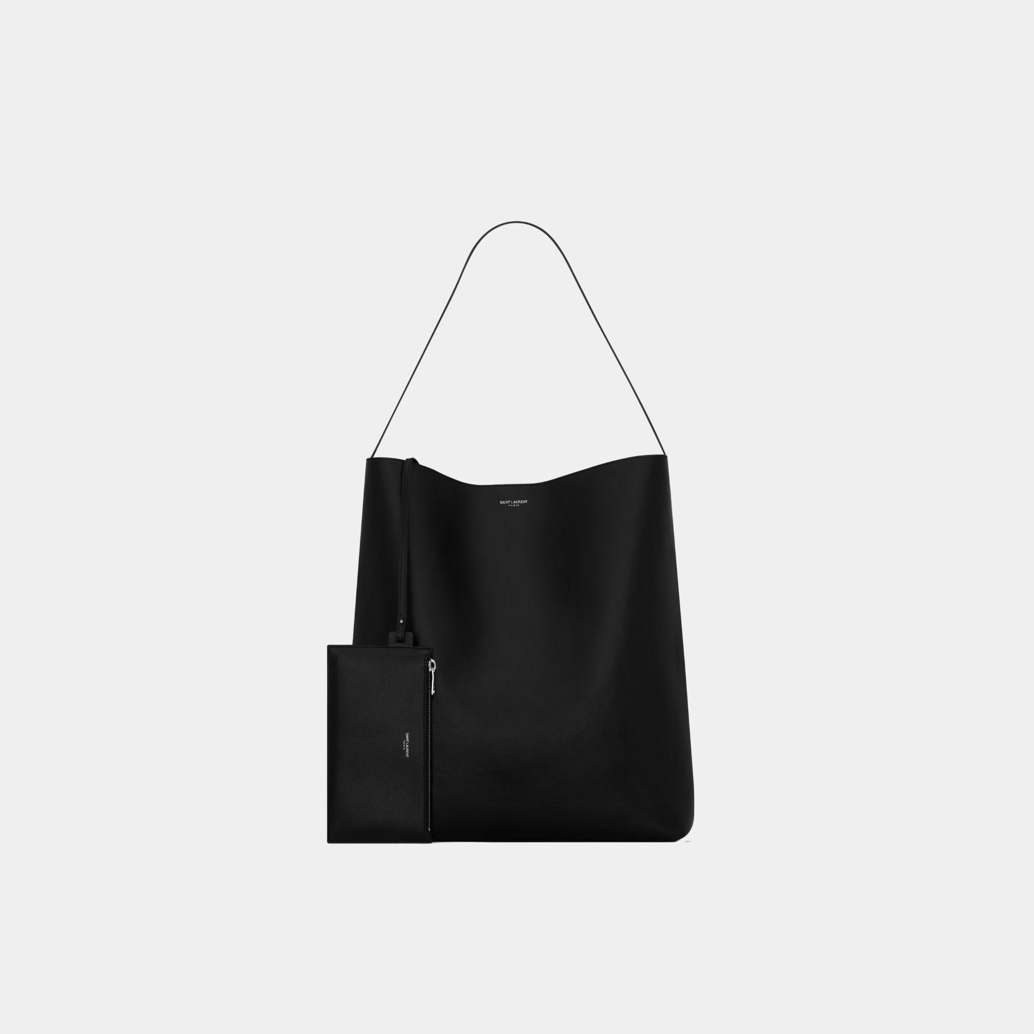 Yves Saint Laurent Bold Hobo Bag In Smooth Leather, Black, Pouch