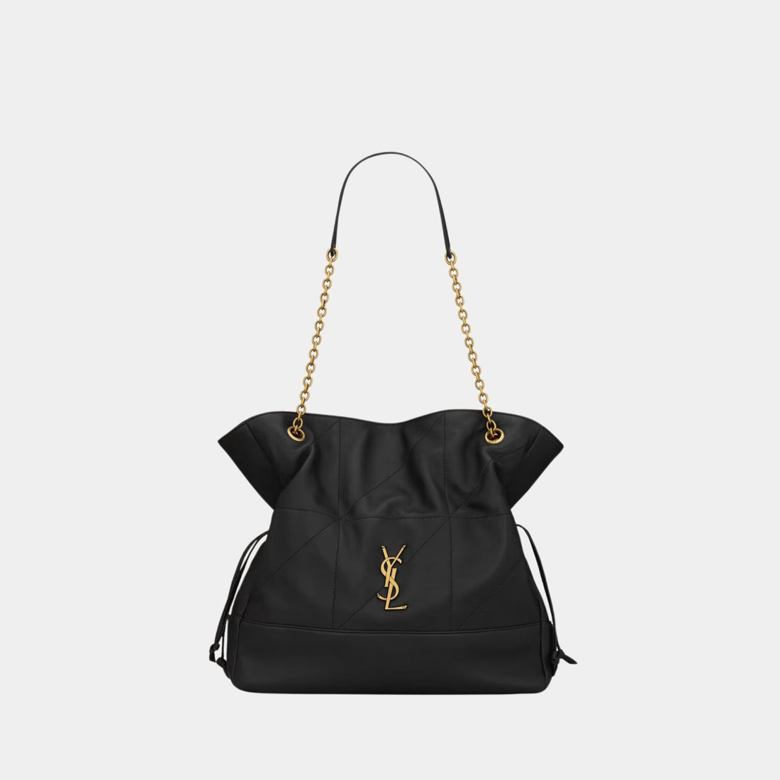 Yves Saint Laurent Jamie Shopping In Lambskin, Black, Front