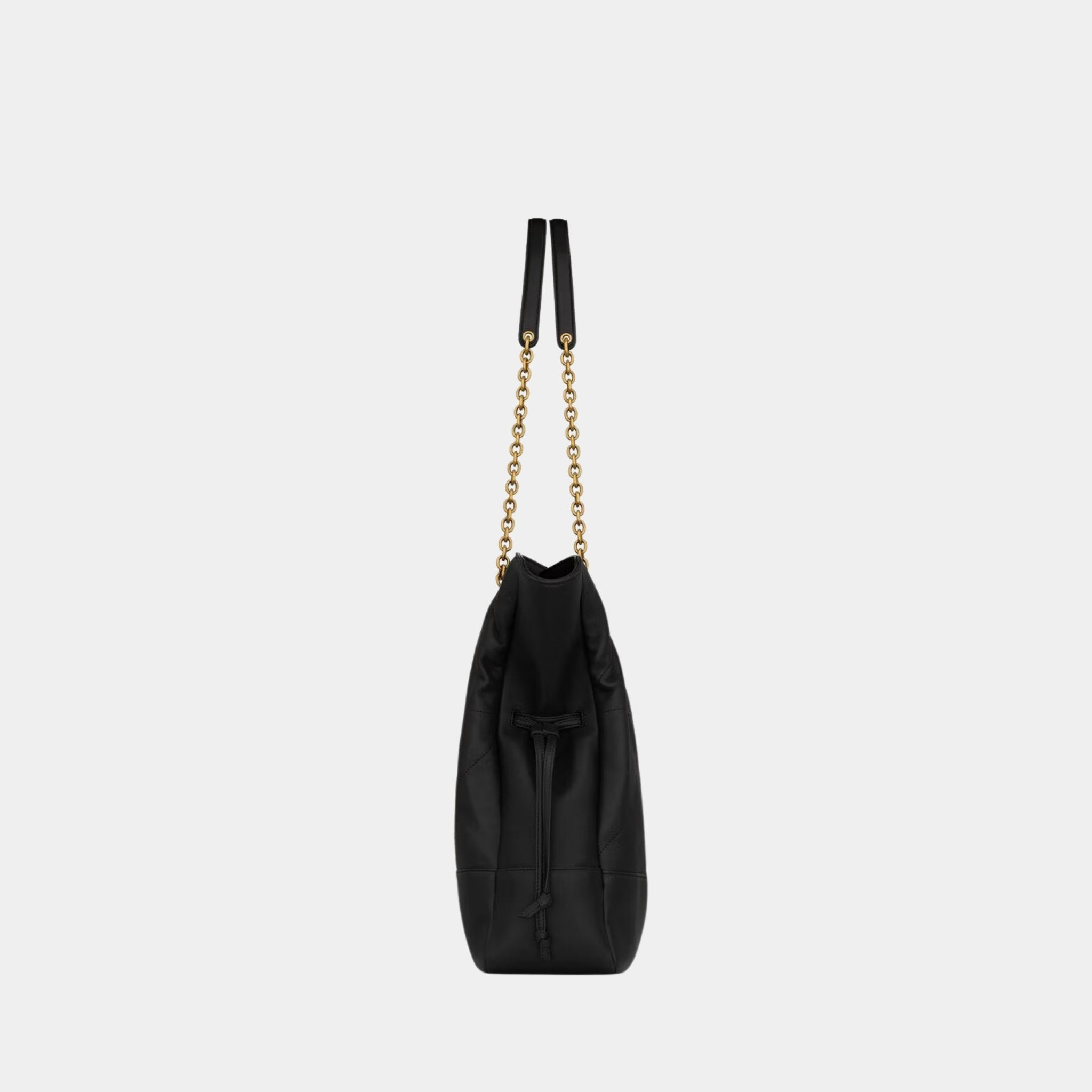 Yves Saint Laurent Jamie Shopping In Lambskin, Black, Side